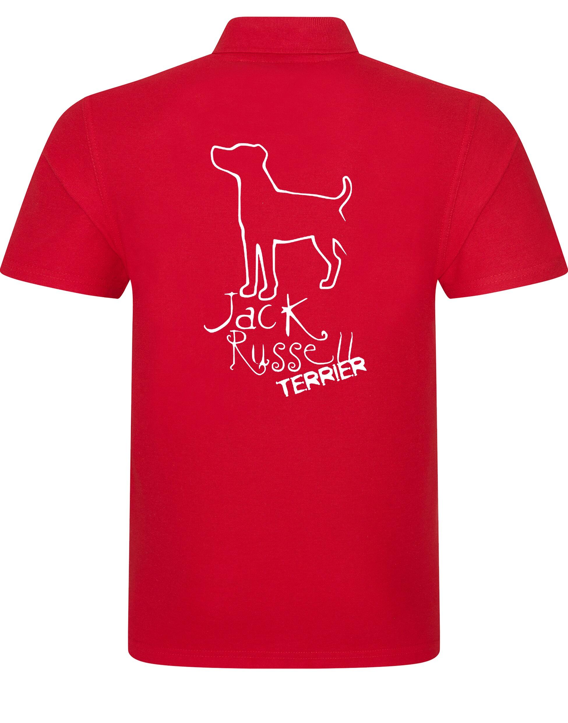 Unisex Cotton Polo featuring a vibrant Jack Russell Terrier design, crafted with breathable cotton fabric and relaxed for versatile all-day comfort.