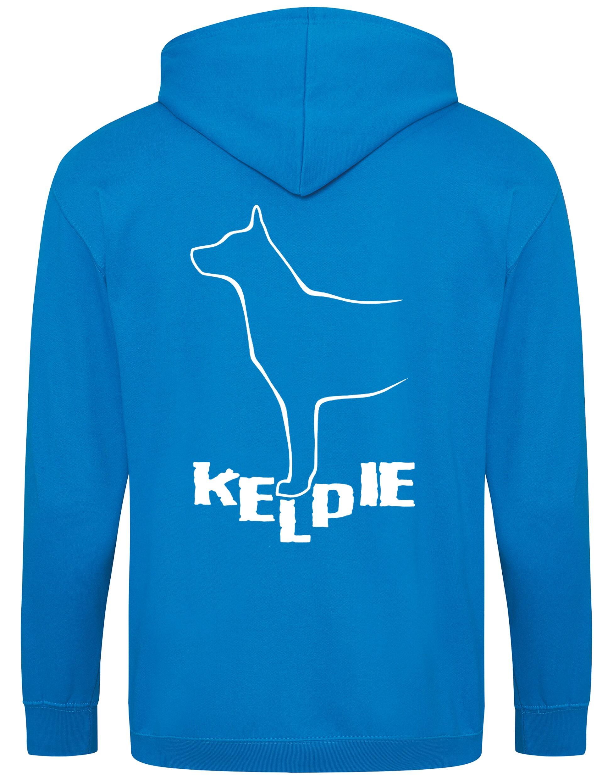 Kelpi Zipped Hoodie with exclusive breed-inspired artwork, soft fleece fabric, and practical features for everyday comfort and style.