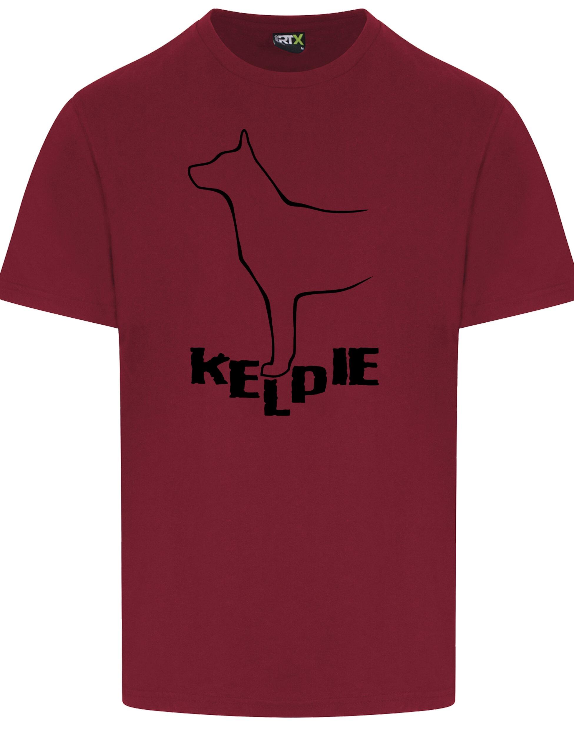 Kelpi Unisex Roundneck T-shirt featuring exclusive breed-inspired artwork, premium cotton fabric, and a relaxed fit for all-day comfort and versatile style.