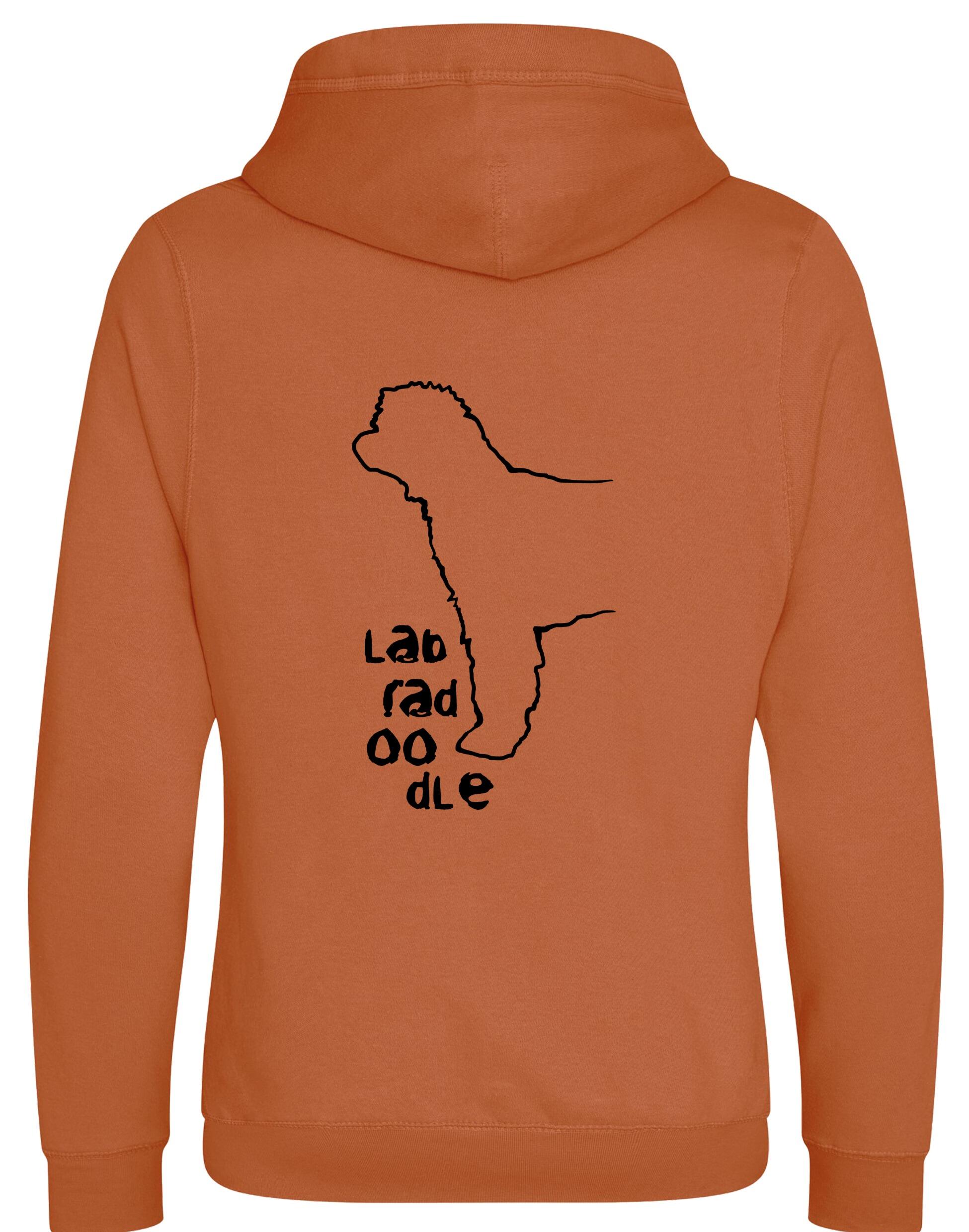 Labradoodle Crossneck Pullover Hoodie with exclusive breed artwork, cozy brushed fleece, and practical kangaroo pocket.