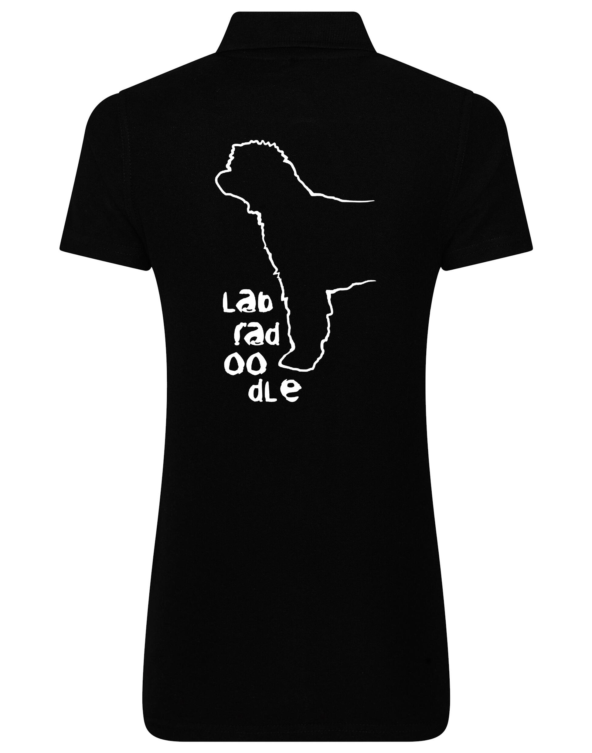 Women’s Cotton Polo featuring an exclusive Labradoodle design on the back, crafted from breathable fabric for all-day comfort.