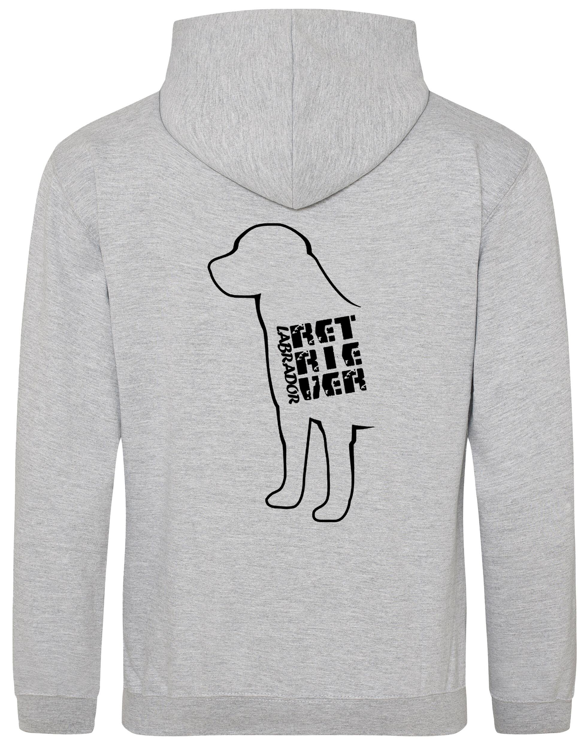 Pullover hoodie with exclusive Labrador Retriever artwork, featuring a brushed fleece interior, kangaroo pocket, and personalization options for ultimate comfort and style.
