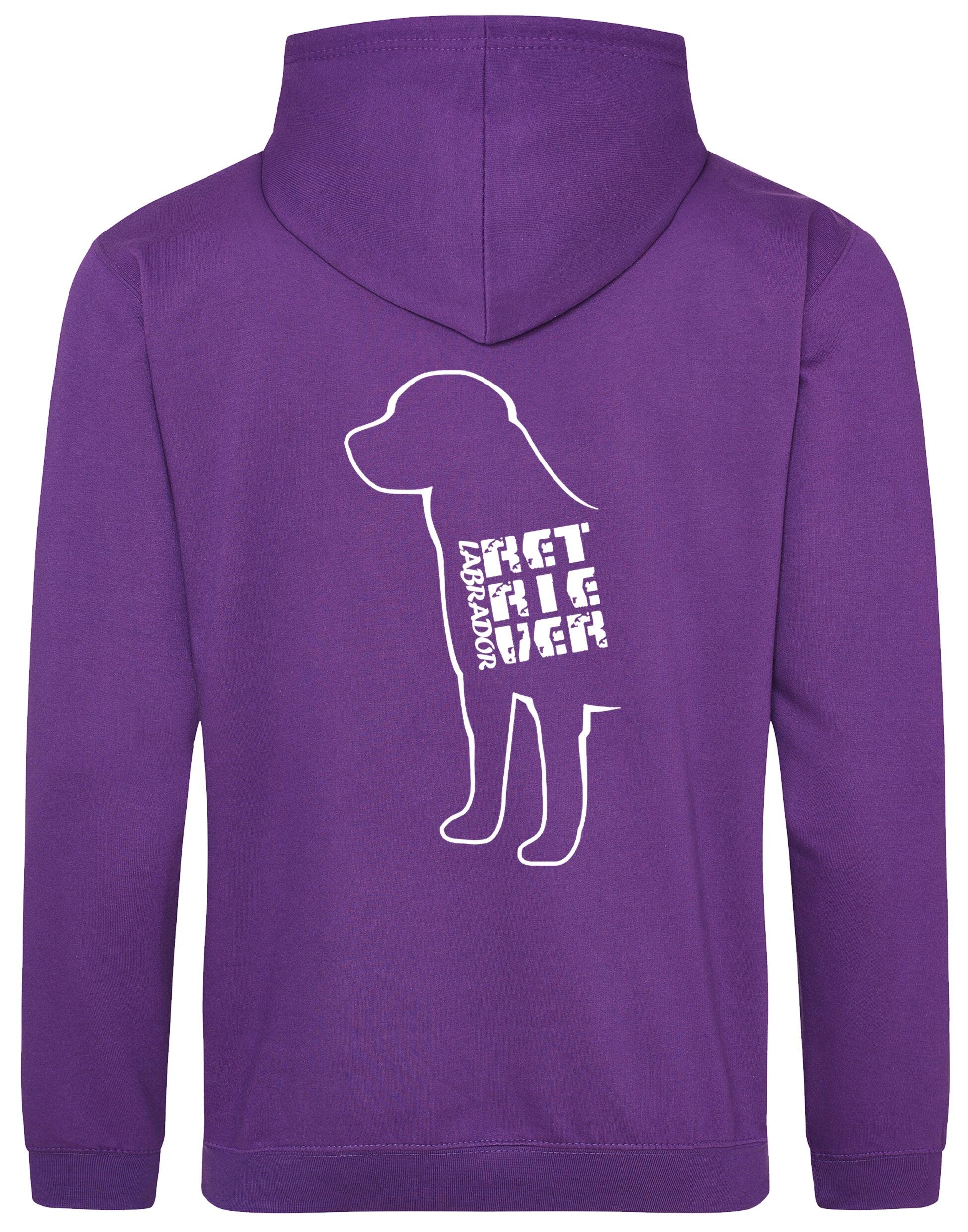 Pullover hoodie with exclusive Labrador Retriever artwork, featuring a brushed fleece interior, kangaroo pocket, and personalization options for ultimate comfort and style.