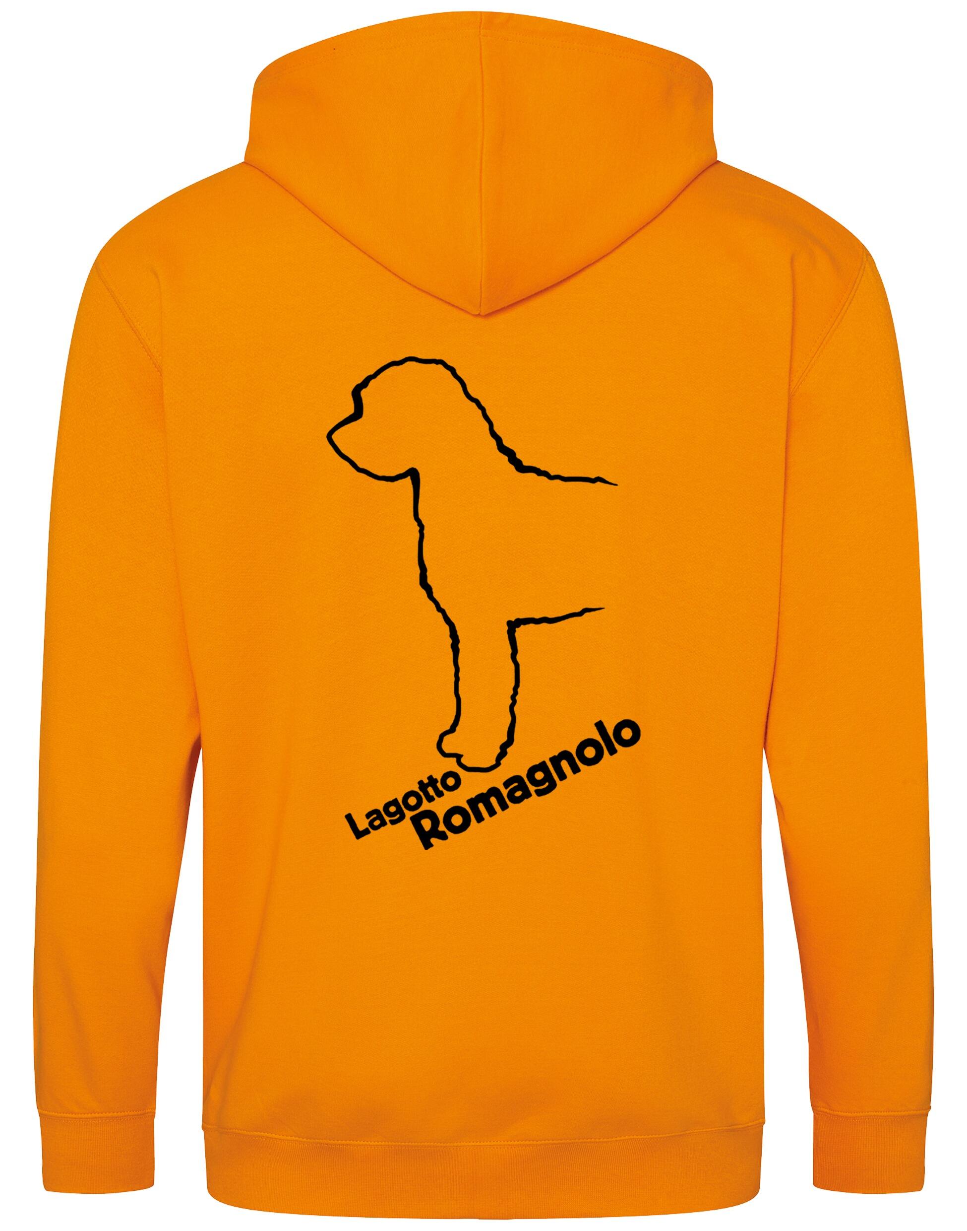 Lagotto Romagnolo Zipped Hoodie featuring exclusive breed artwork, a cosy fleece interior, and practical front pockets.