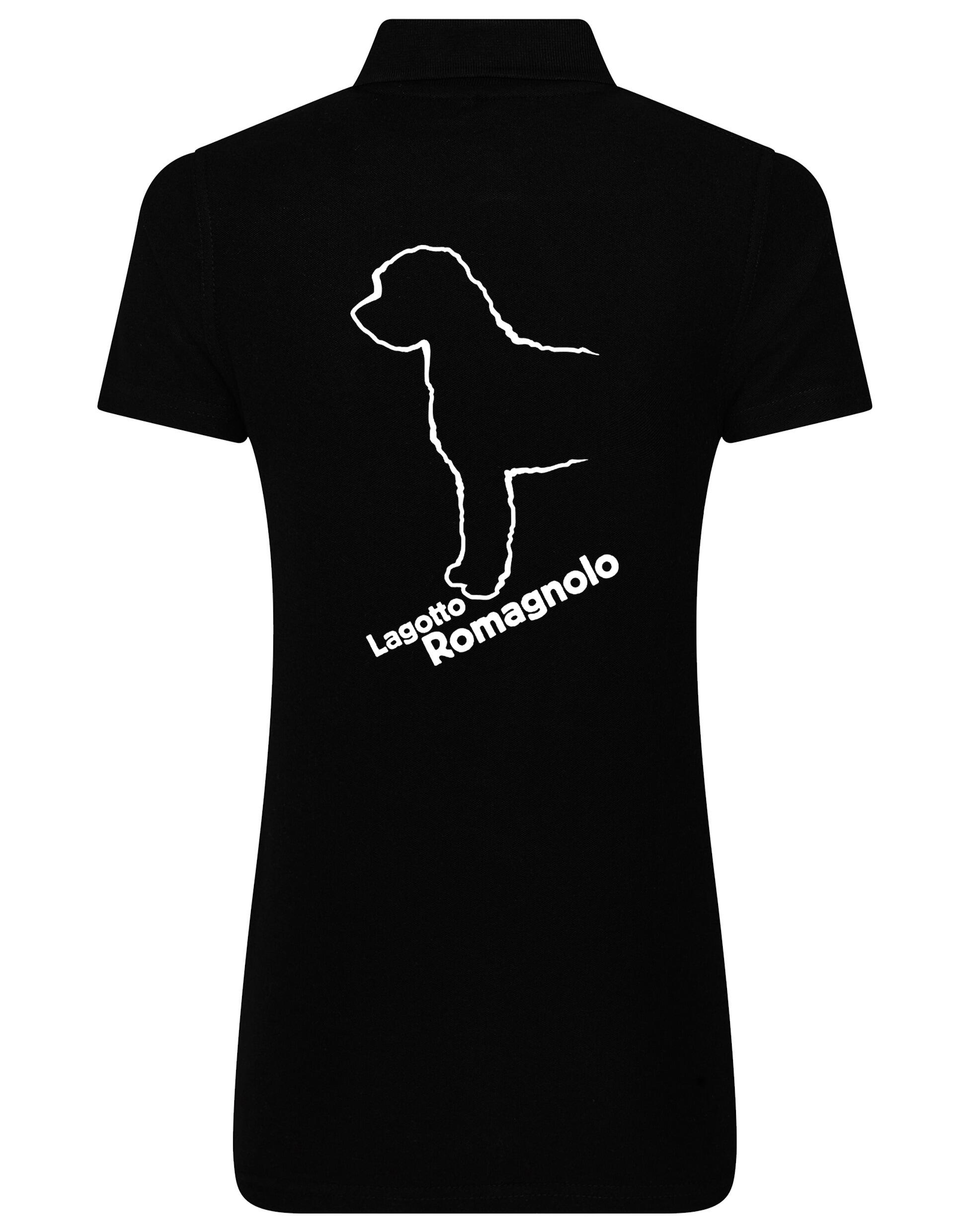 Women’s Cotton Polo with Lagotto Romagnolo design featuring elegant breed artwork and a flattering fit.