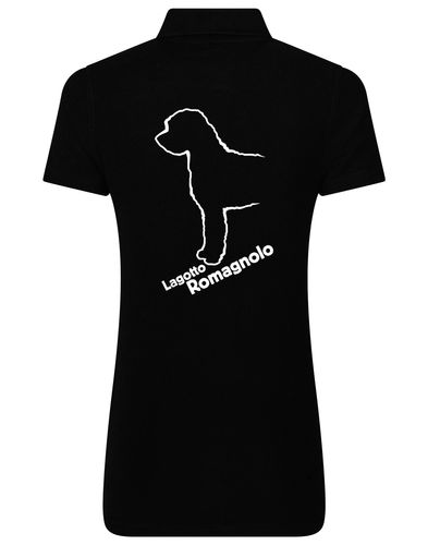 Women’s Cotton Polo with Lagotto Romagnolo design featuring elegant breed artwork and a flattering fit.