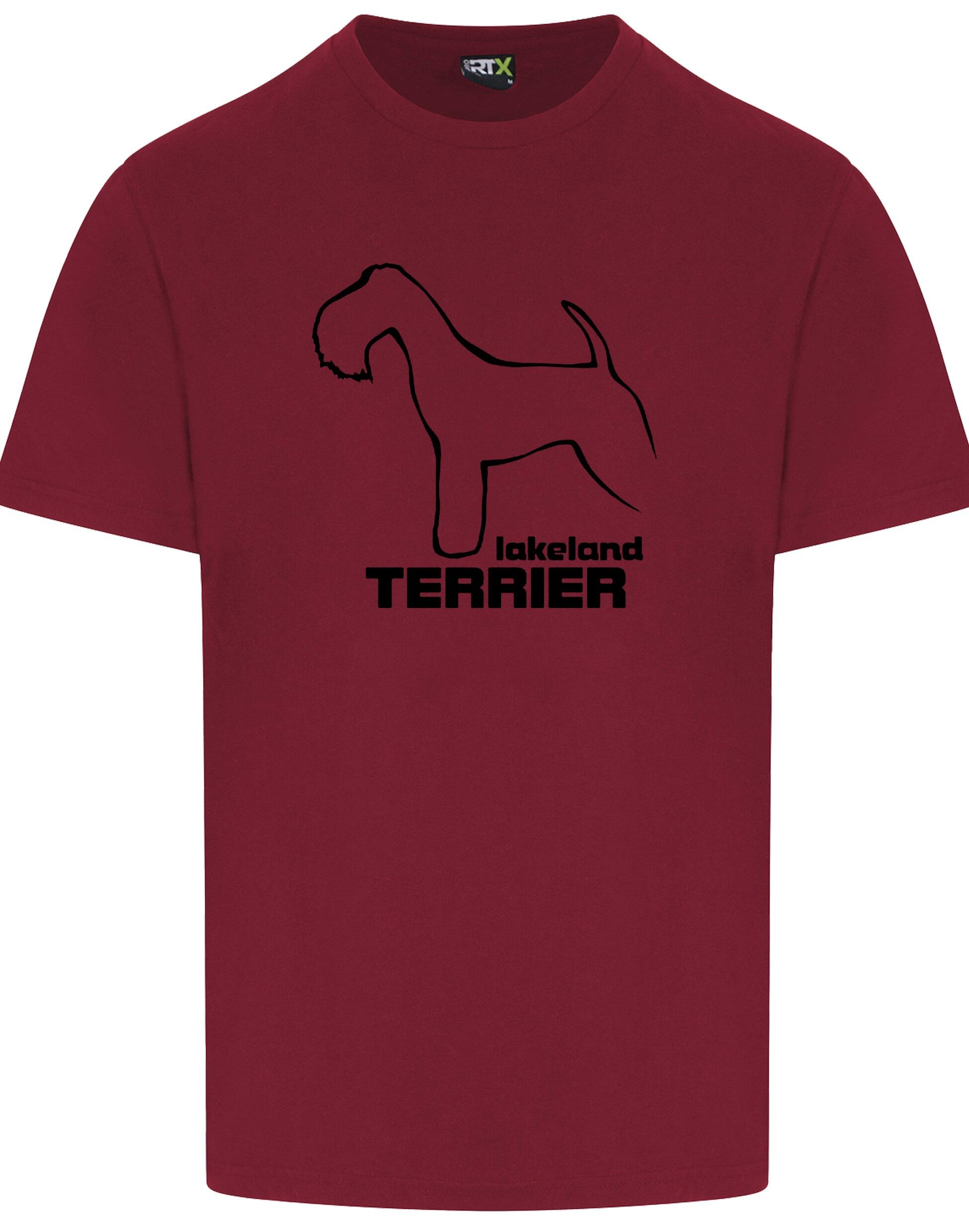 Unisex roundneck T-shirt featuring an exclusive Lakeland Terrier design in premium cotton fabric.