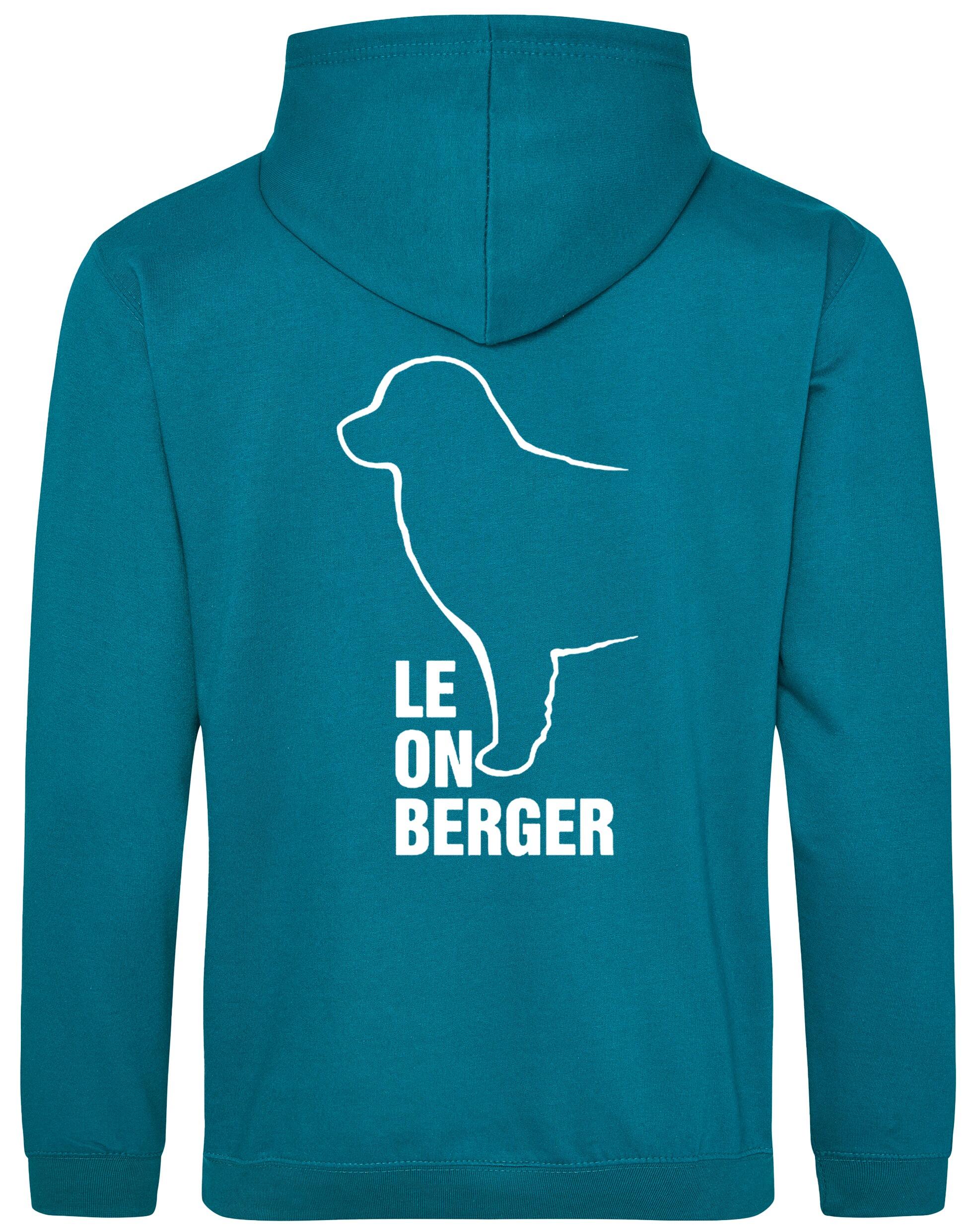 Leonberger pullover hoodie featuring exclusive breed artwork, cosy fleece lining, and personalisation options.