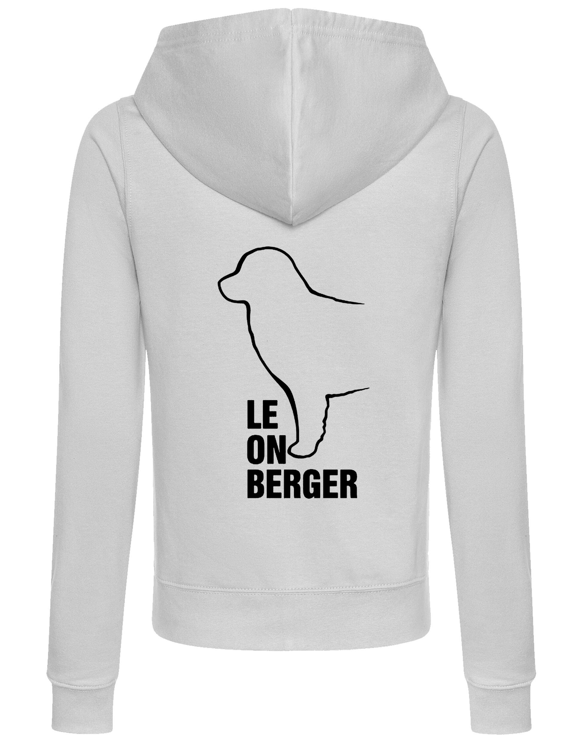 Leonberger women’s zipped hoodie with exclusive breed artwork, soft fabric, and practical full-zip design.