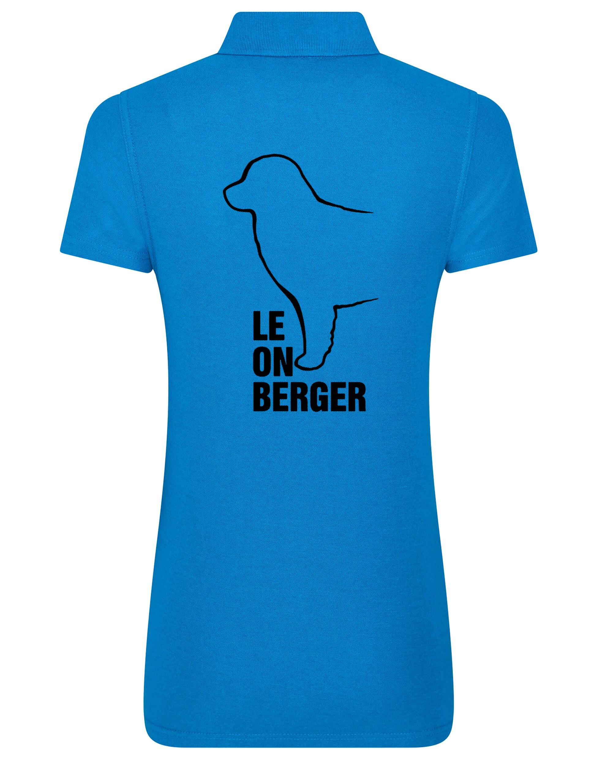 Leonberger Women’s Cotton Polo with breed design on the back, lightweight cotton fabric, and feminine fit.