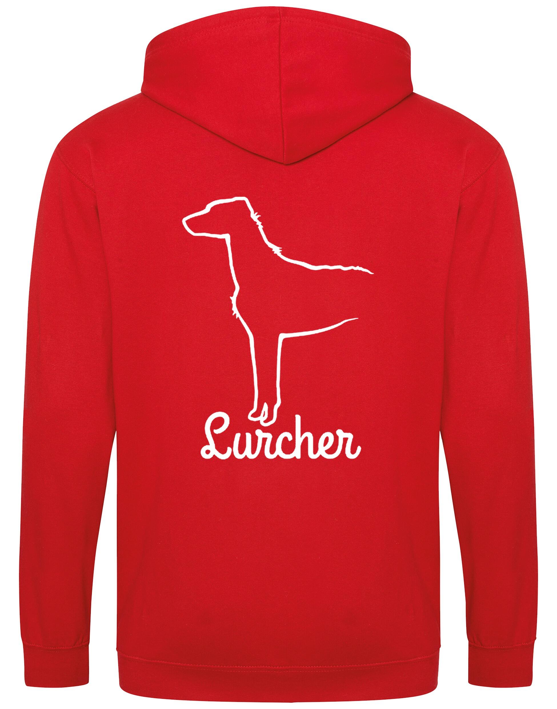 Lurcher Zipped Hoodie featuring exclusive breed artwork and customisable options.