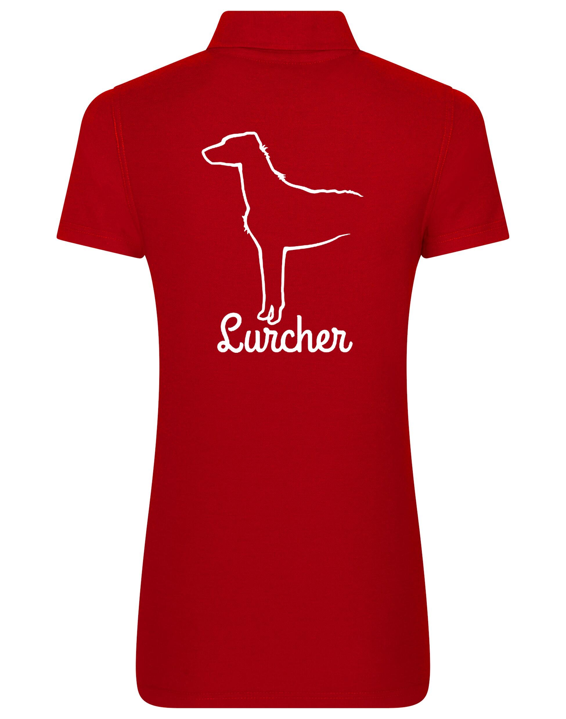 Lurcher Women's Cotton Polo featuring exclusive breed design and soft cotton fabric.