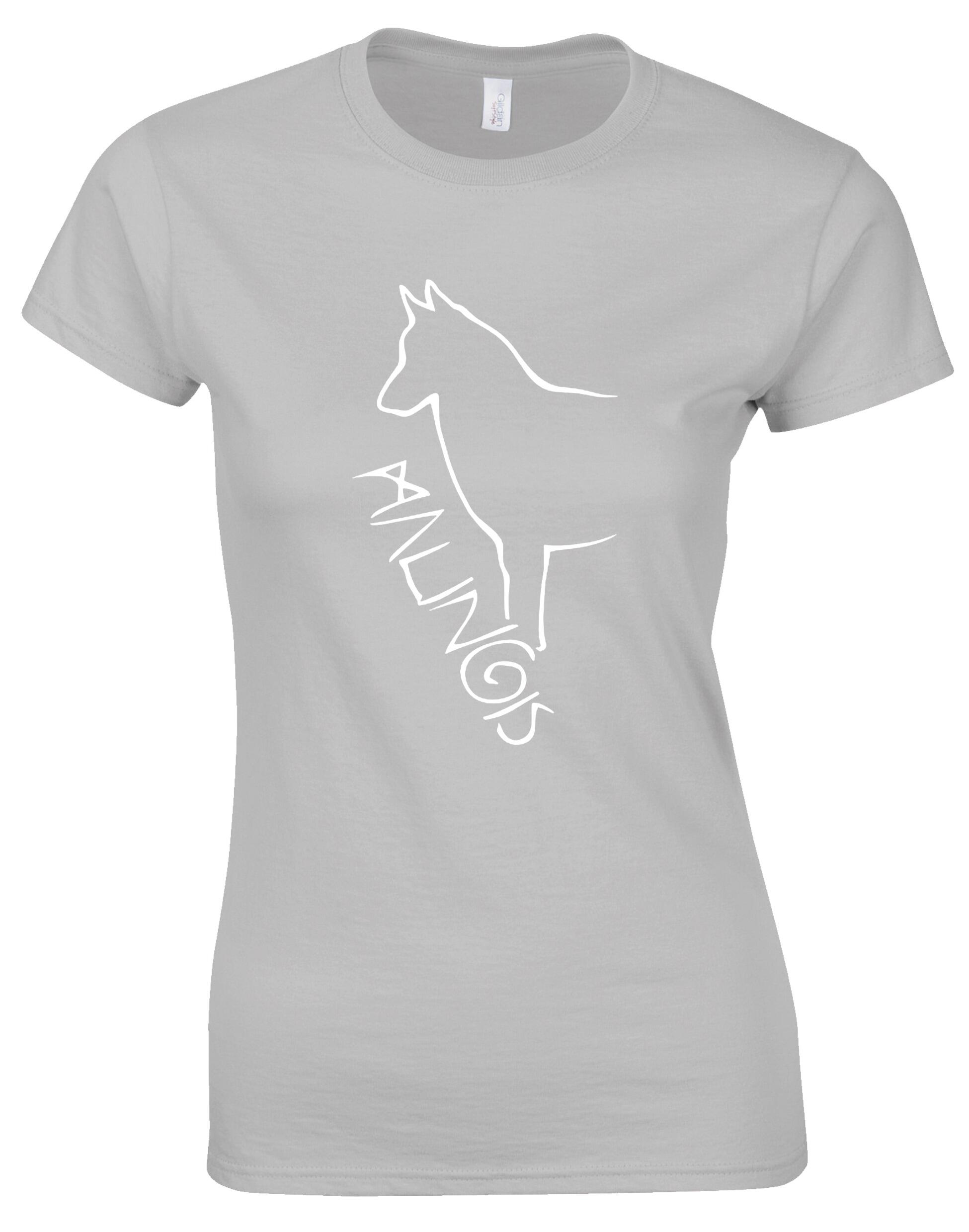 Female Roundneck T-shirt featuring an exclusive Malinois breed graphic, designed for comfort and style.
