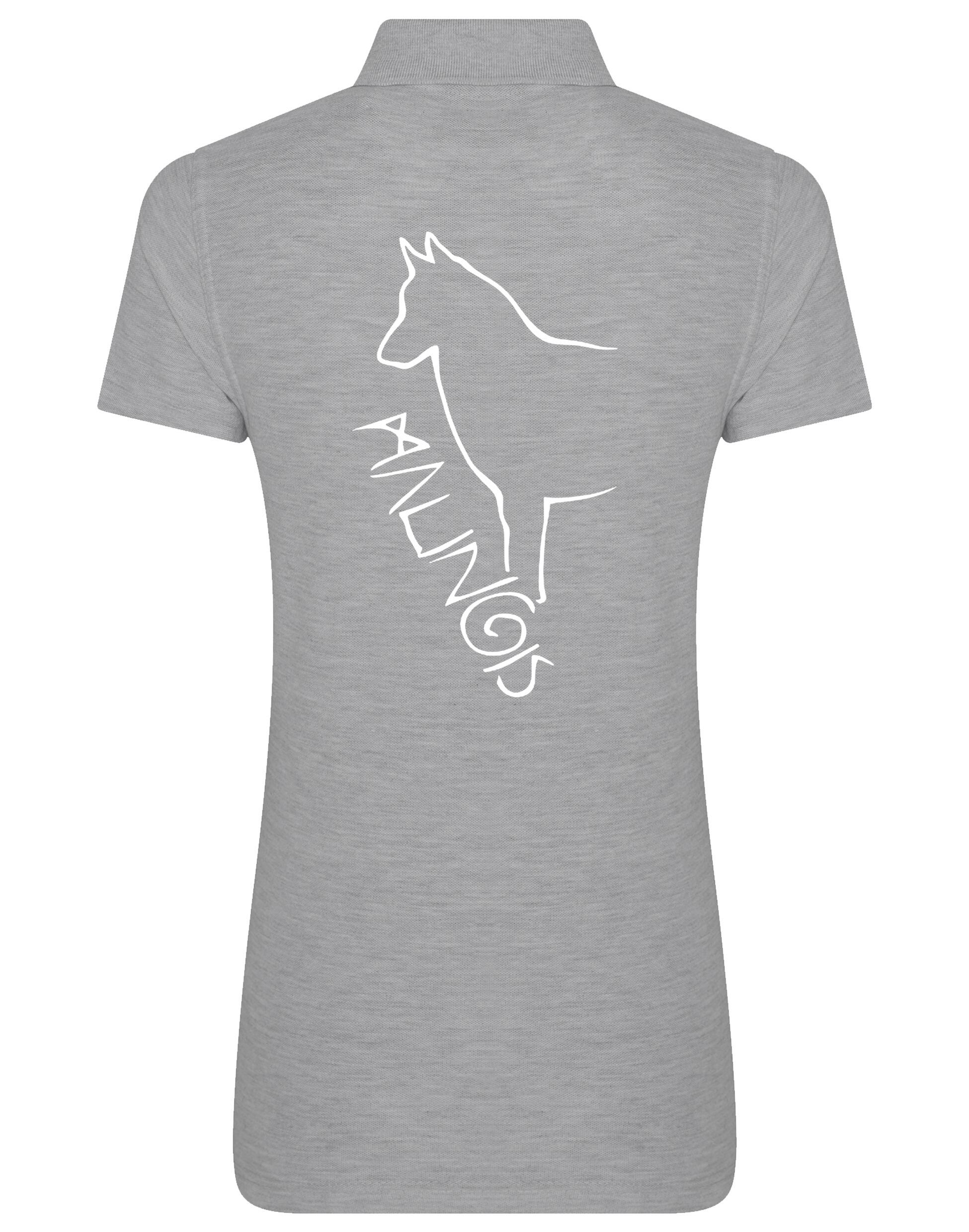 Women's Cotton Polo featuring a unique Malinois breed graphic, offering elegance and comfort for Malinois enthusiasts.