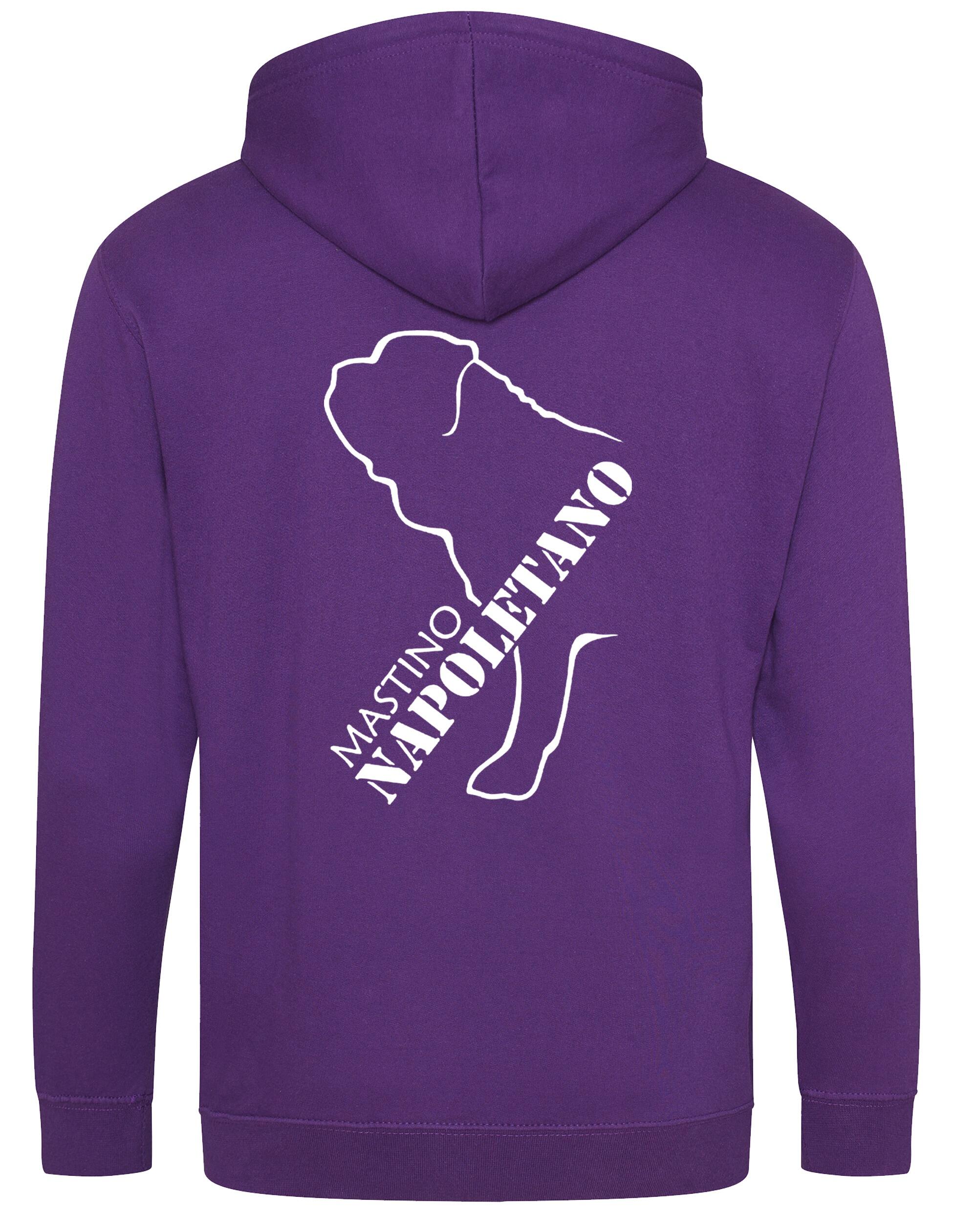 Mastino Napoletano Zipped Hoodie featuring exclusive breed artwork, customisation options, and a durable, fleece-lined design for ultimate comfort and style.