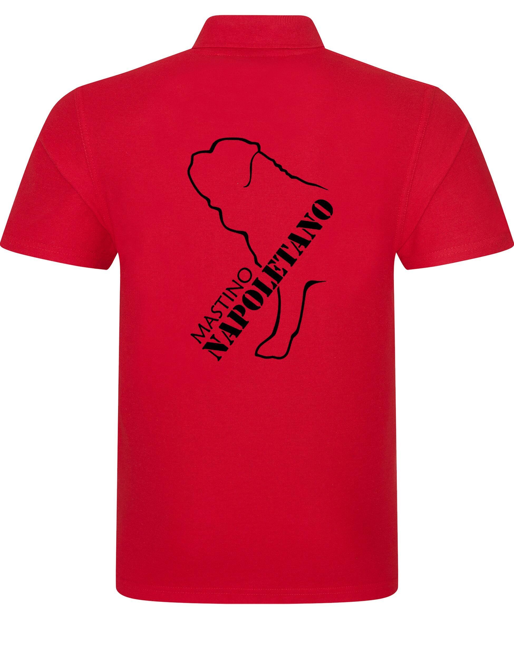 Unisex Mastino Napoletano Cotton Polo featuring detailed breed artwork on the back, crafted from lightweight cotton for stylish comfort.