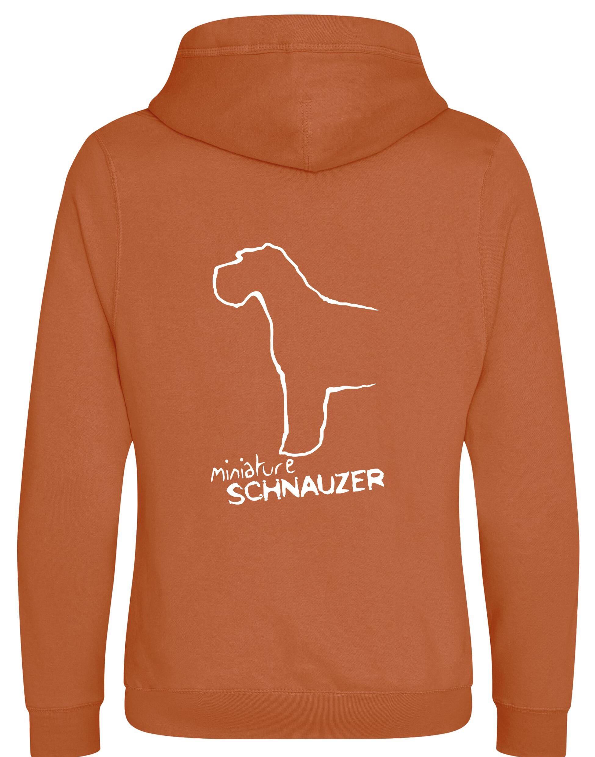 Miniature Schnauzer Crossneck Pullover Hoodie with exclusive breed artwork, modern design, and cosy fleece lining for dog lovers.
