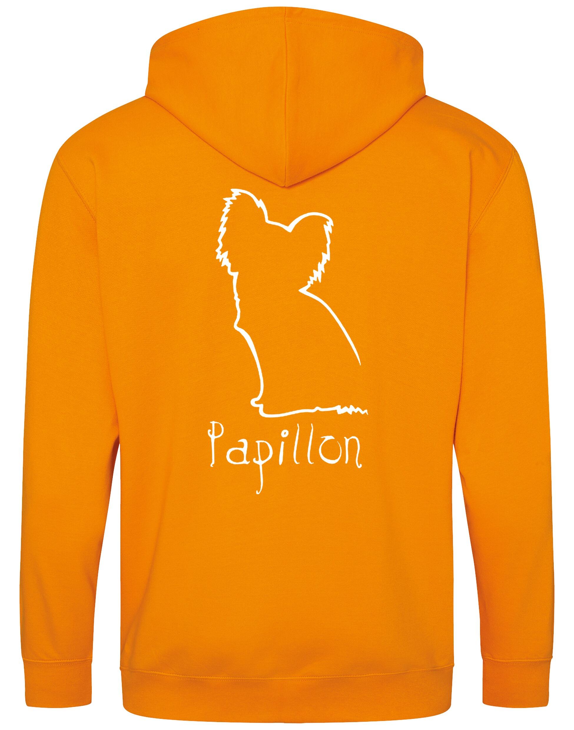 Papillon Zipped Hoodie – cozy and stylish full-zip hoodie featuring an exclusive Papillon breed design. Ideal for dog owners and Papillon lovers.