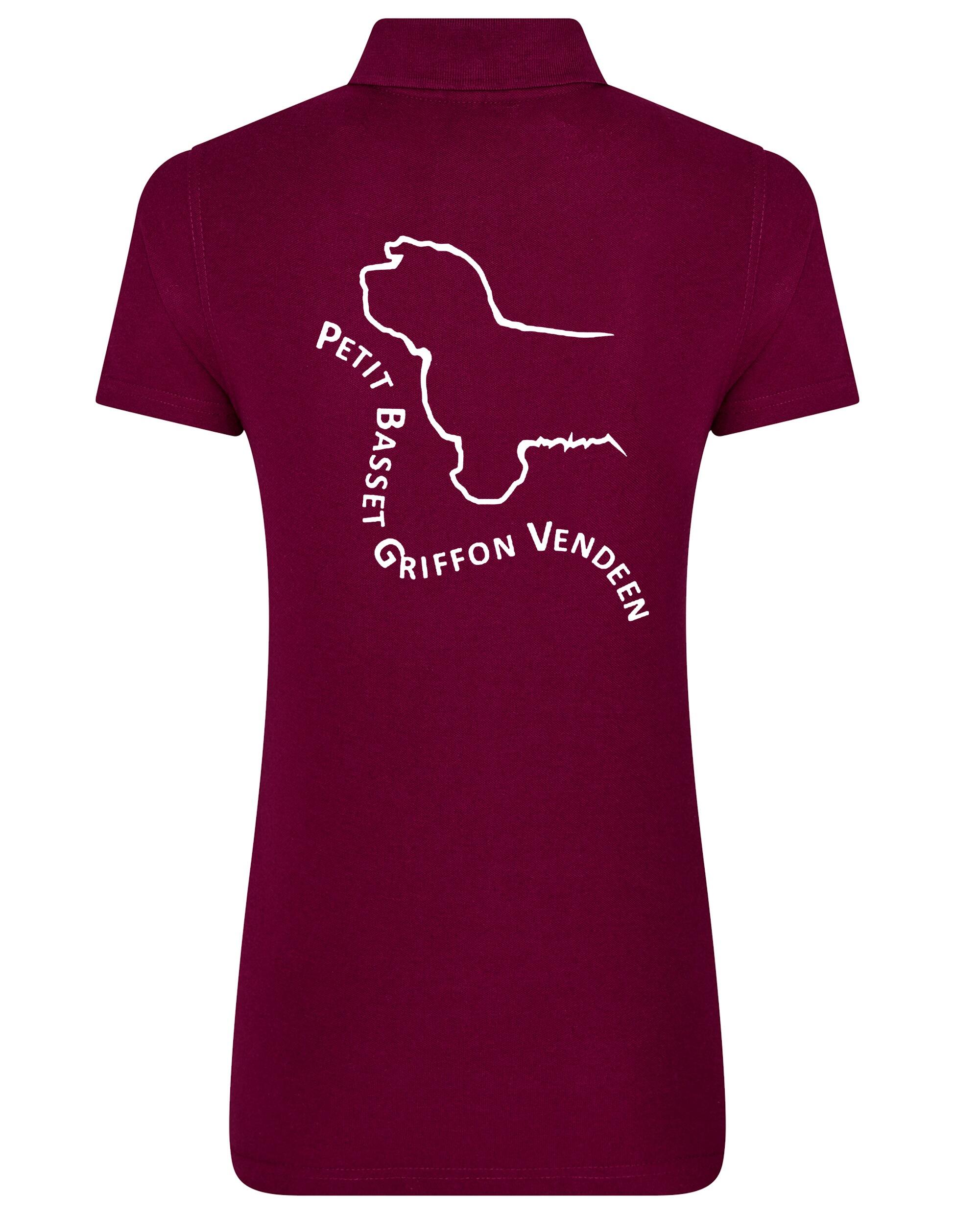 Petit Basset Griffon Vendéen Women’s Cotton Polo – premium-quality cotton polo featuring exclusive PBGV artwork, lightweight breathable fabric, structured collar, and feminine fit for versatile style and everyday comfort.