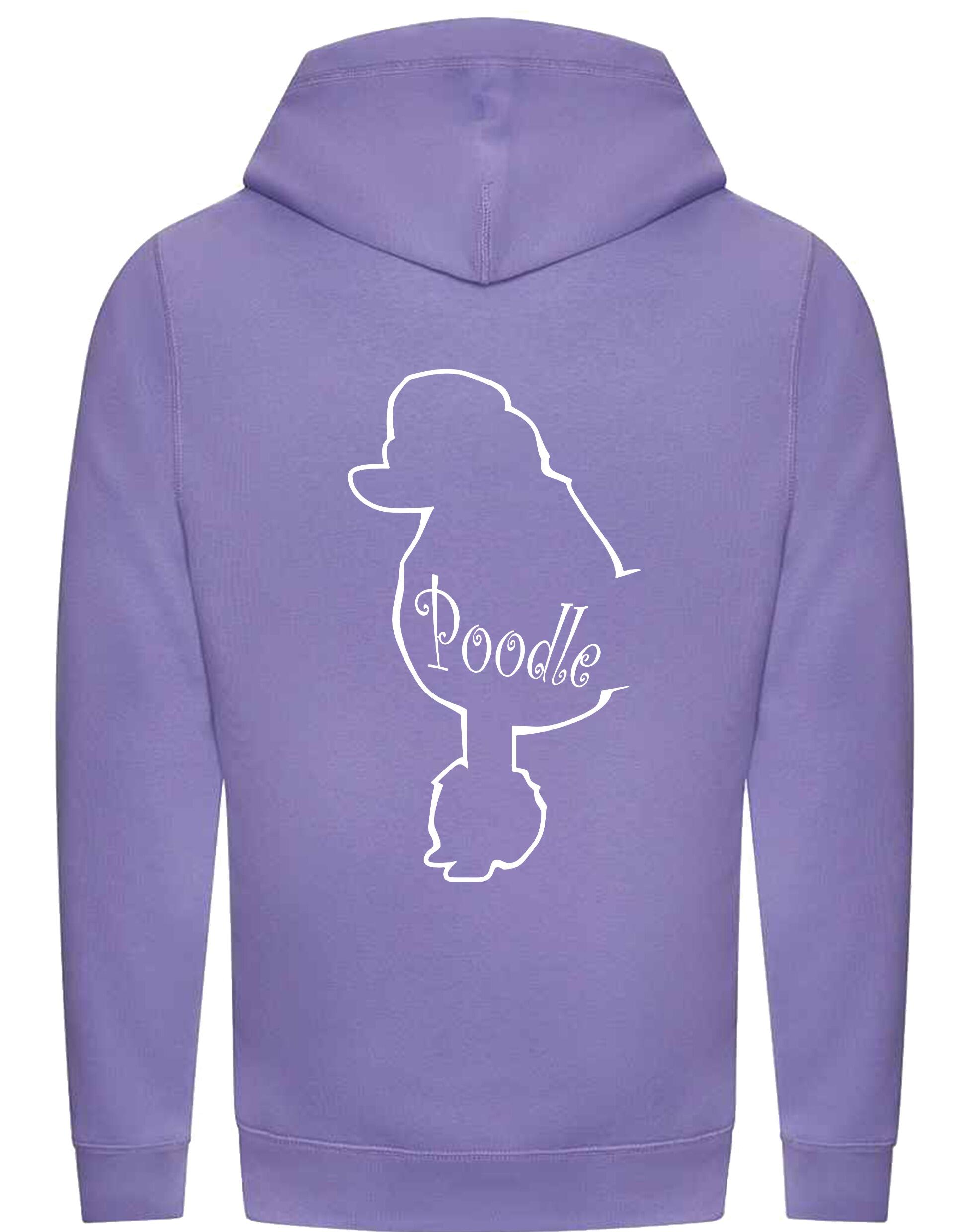 Poodle Crossneck Pullover Hoodie with exclusive breed design, fleece lining, and kangaroo pocket for comfort and style.