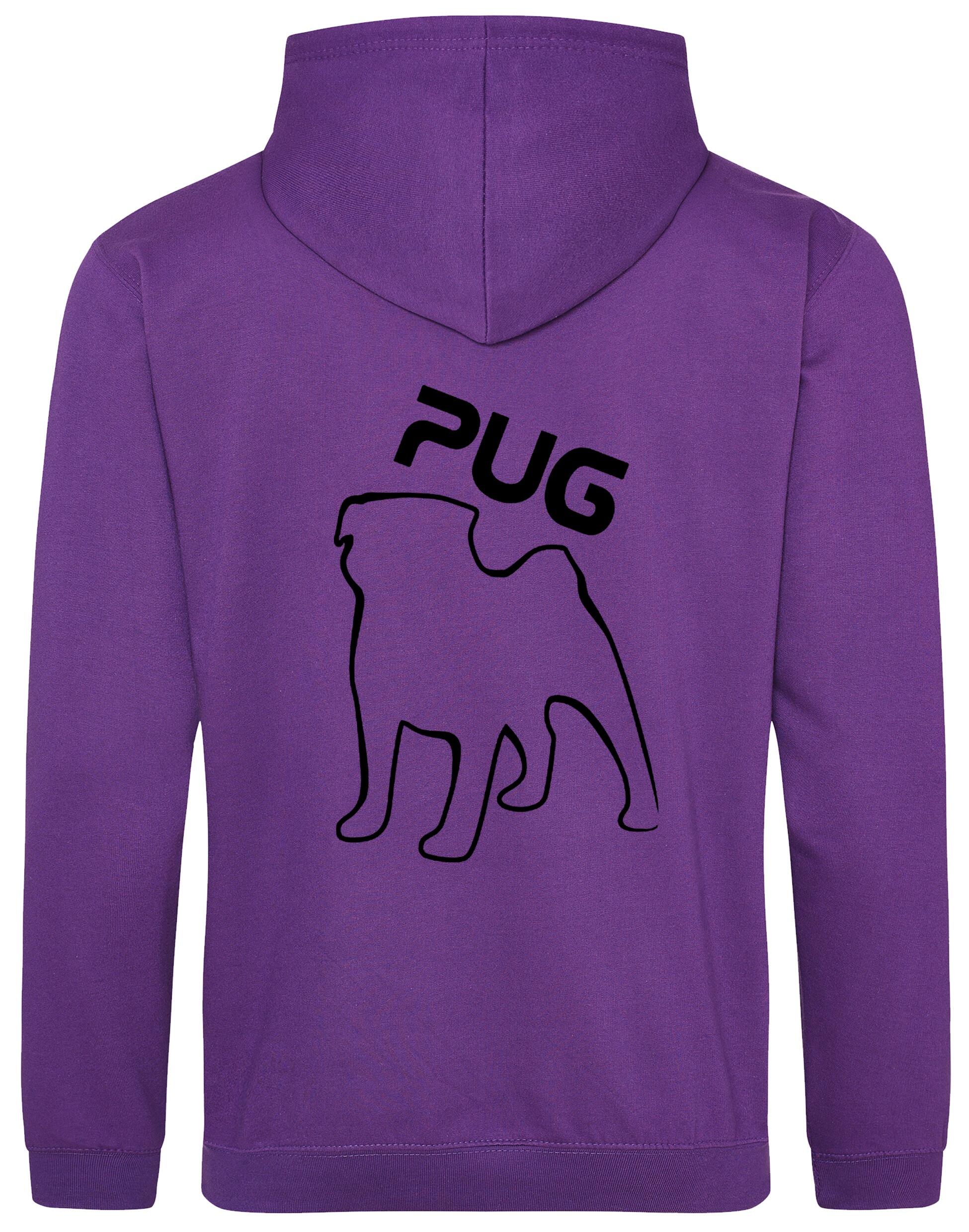 Unisex Pug (Outline) Design Pullover Hoodie featuring exclusive outline artwork, premium heavy-blend fabric with a brushed fleece interior, ribbed cuffs, a double-fabric hood, and a spacious kangaroo pocket for stylish comfort.