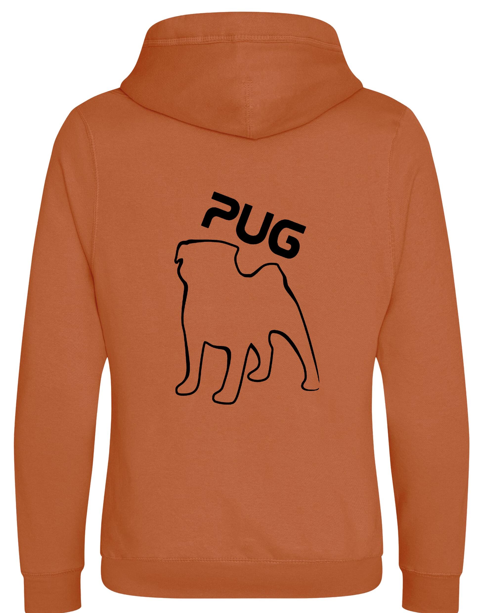 Unisex Pug (Outline) Crossneck Pullover Hoodie featuring exclusive outline artwork, crafted from premium heavy-blend fabric with a brushed fleece interior, a spacious kangaroo pocket, and ribbed cuffs for stylish, modern comfort.