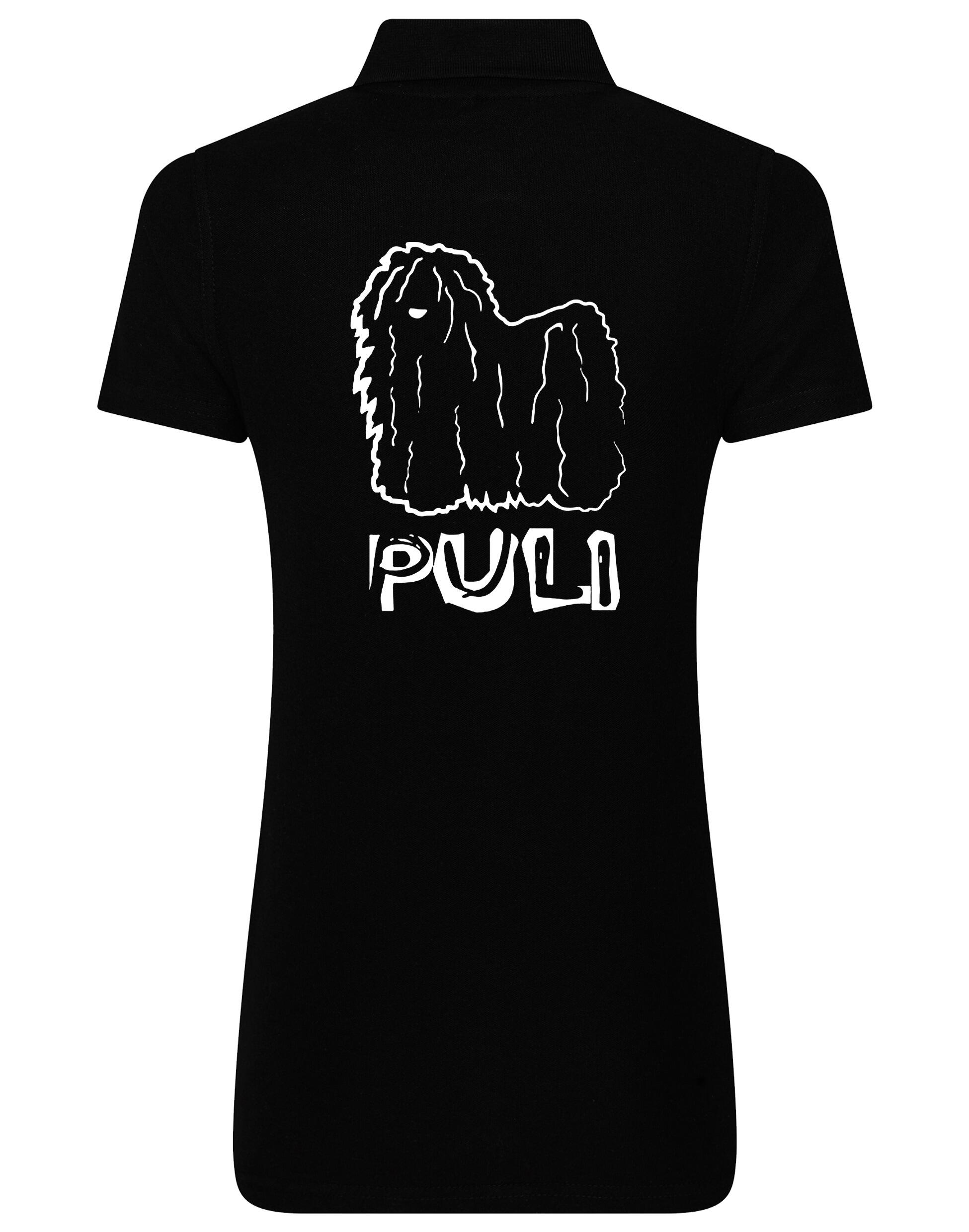Women's Cotton Polo featuring exclusive Hungarian Puli artwork, crafted from premium breathable cotton for all-day comfort and a flattering feminine fit, perfect for Hungarian Puli enthusiasts.