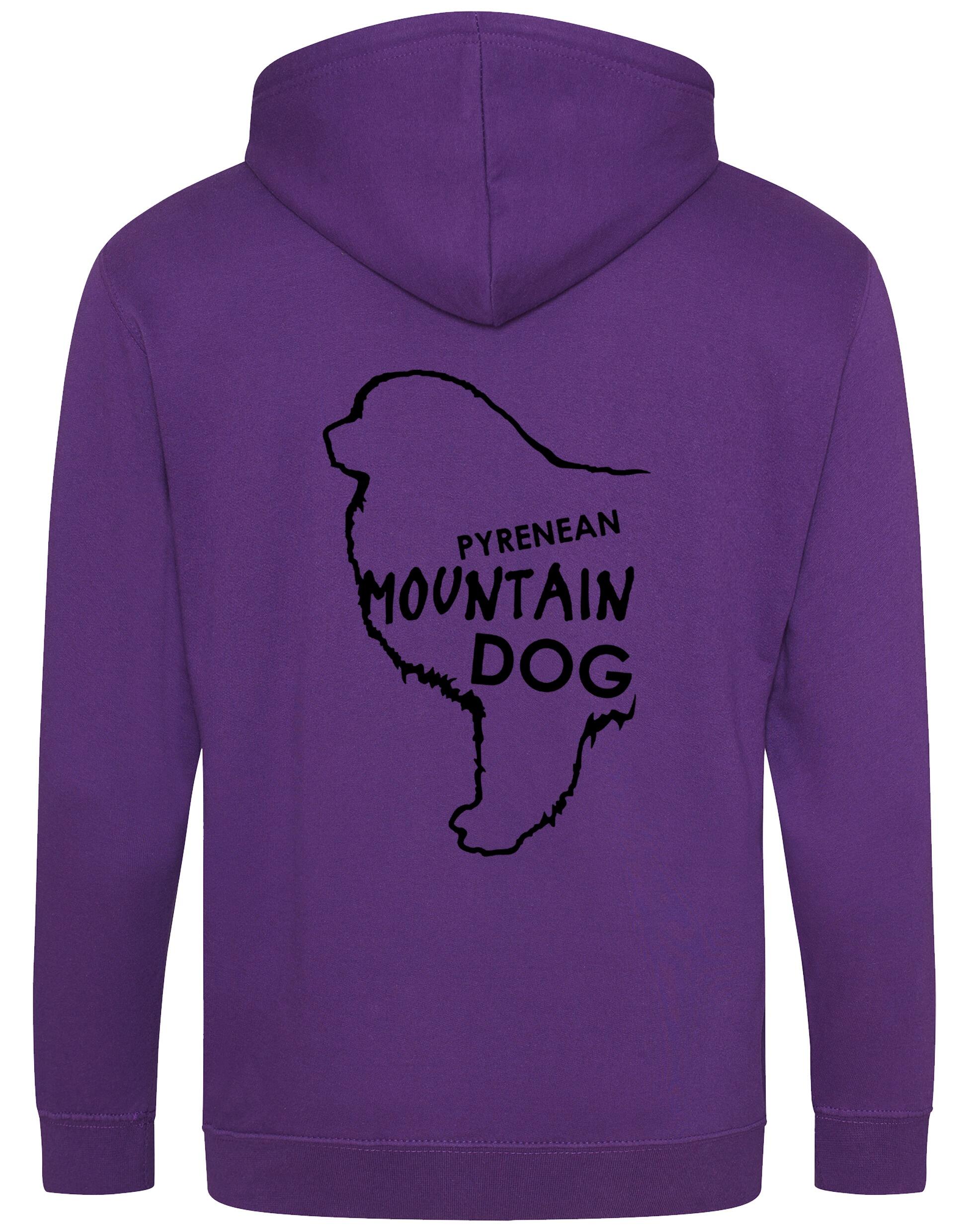 Unisex Pyrenean Mountain Dog Zipped Hoodie featuring exclusive breed artwork with personalization options, crafted from premium heavy-blend fabric with a cozy brushed fleece interior, full-zip closure, and kangaroo pocket for stylish, versatile outdoor wear.