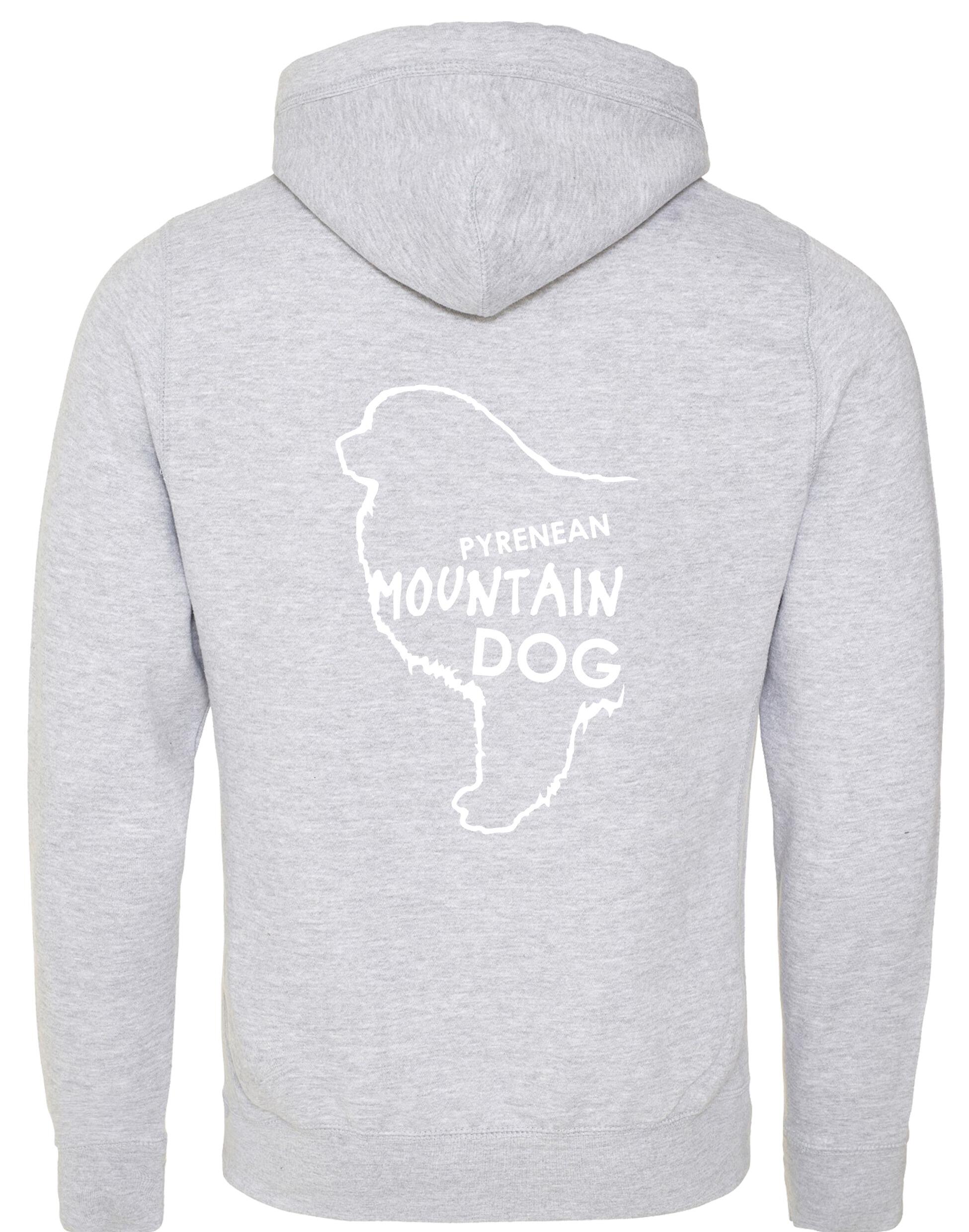 Unisex Pyrenean Mountain Dog Crossneck Pullover Hoodie featuring exclusive breed artwork, crafted from premium heavy-blend fabric with a cozy brushed fleece interior, a spacious kangaroo pocket, and a modern crossneck design for stylish, comfortable outdoor wear.