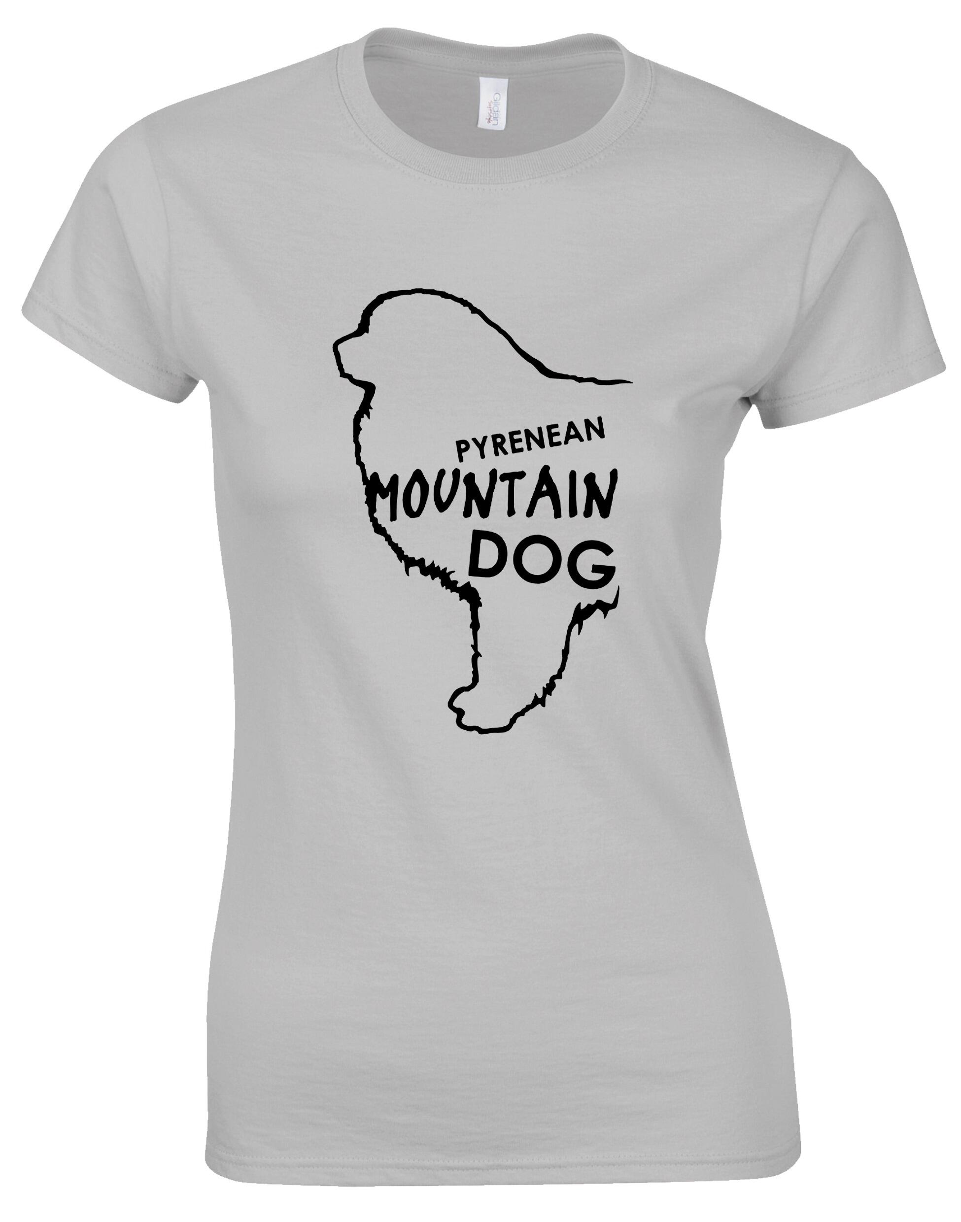Female Roundneck T-shirt featuring exclusive Pyrenean Mountain Dog artwork, crafted from premium breathable cotton for all-day comfort and a flattering feminine fit, perfect for Pyrenean Mountain Dog enthusiasts.