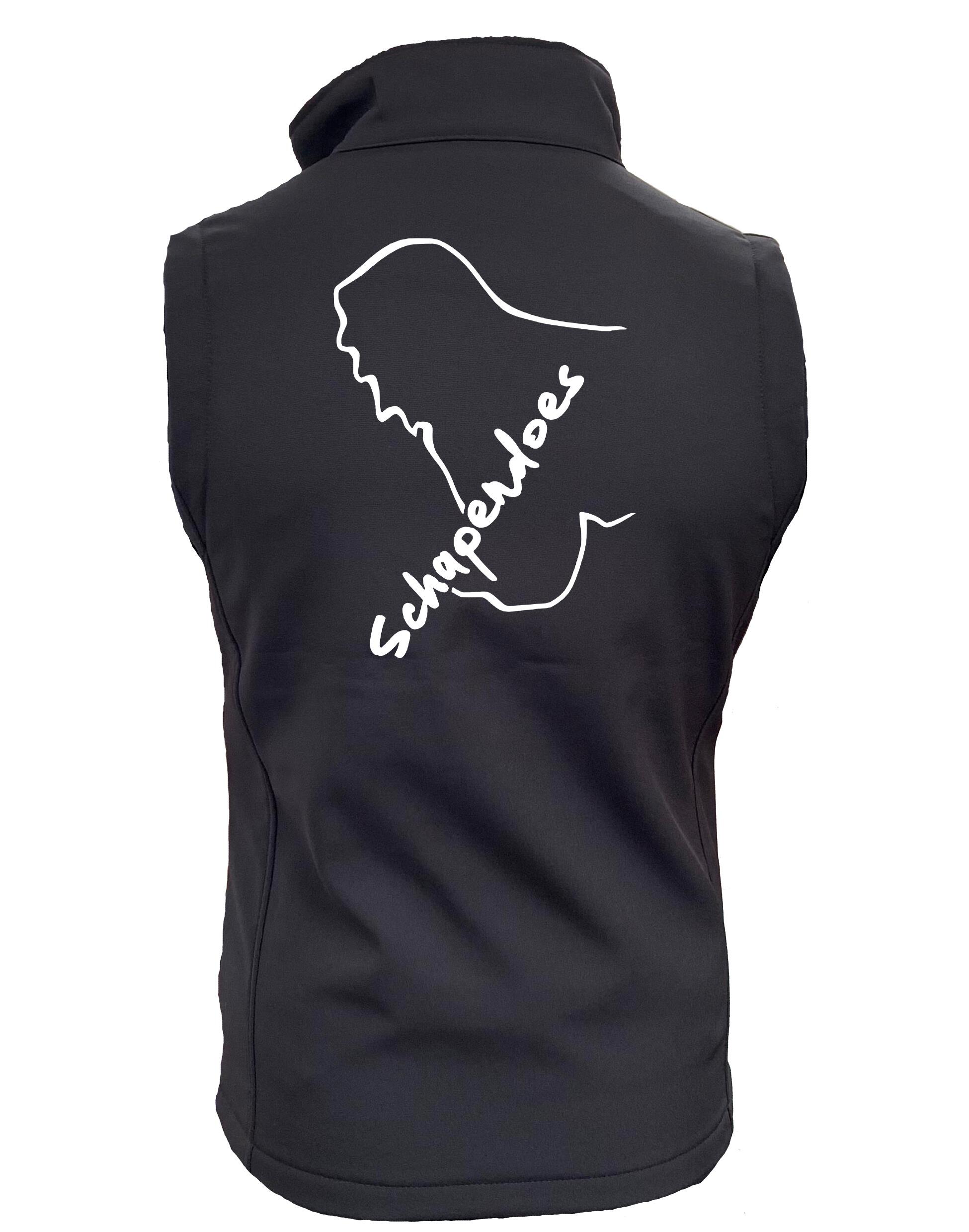 Schapendoes Women’s Softshell Jacket featuring exclusive breed artwork, flattering feminine fit, fleece lining, and water-resistant fabric designed for breed enthusiasts seeking stylish, practical outdoor comfort.