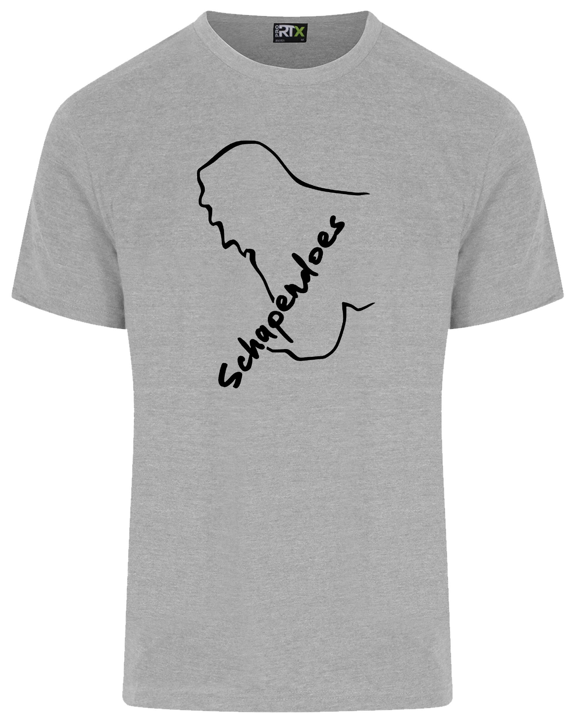 Unisex Roundneck T-shirt featuring exclusive Schapendoes artwork, lightweight breathable cotton fabric, classic round neckline, and relaxed fit – perfect for breed enthusiasts.