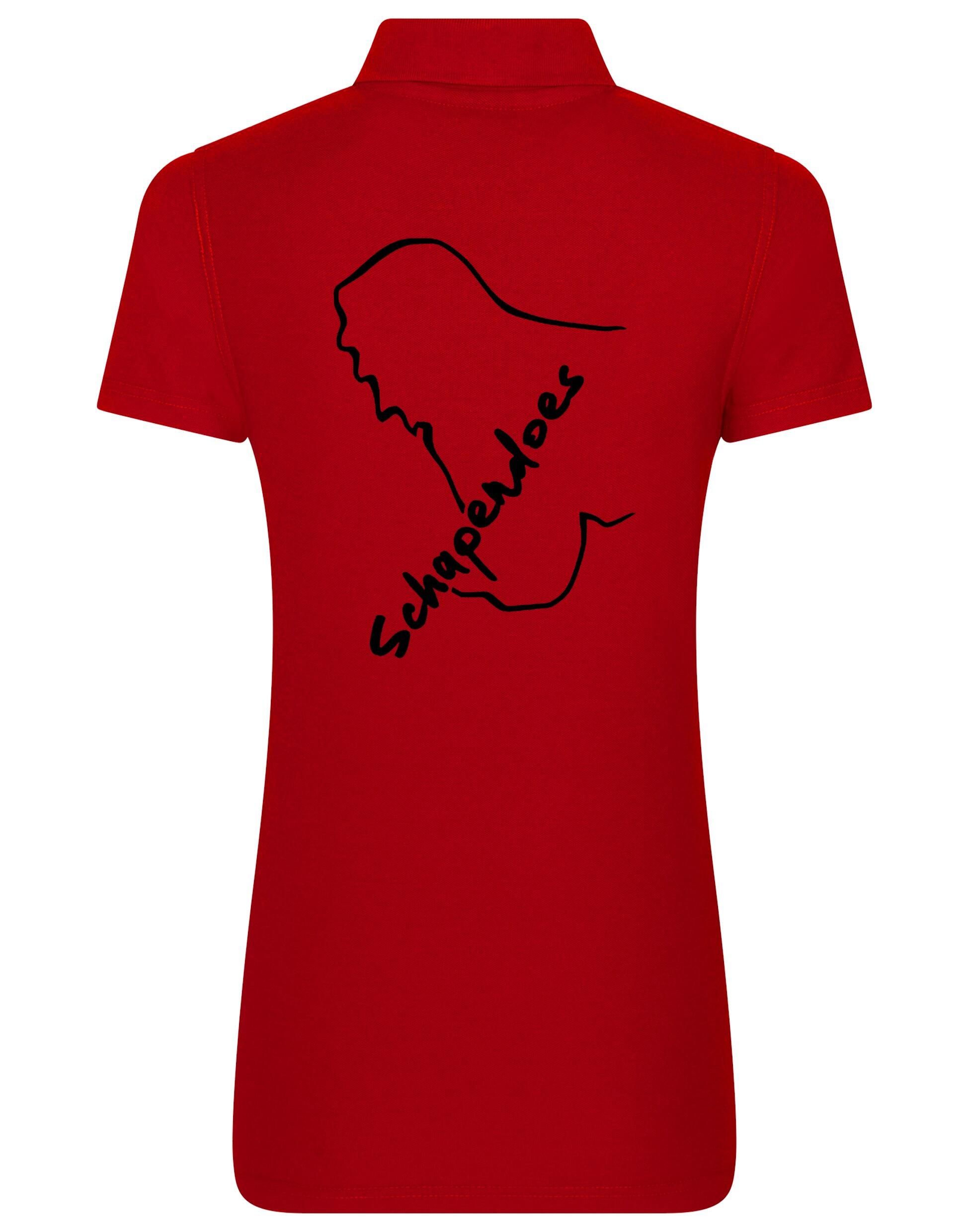 Schapendoes Women's Cotton Polo featuring exclusive Schapendoes artwork, breathable fabric, and flattering feminine fit, ideal for dog lovers.