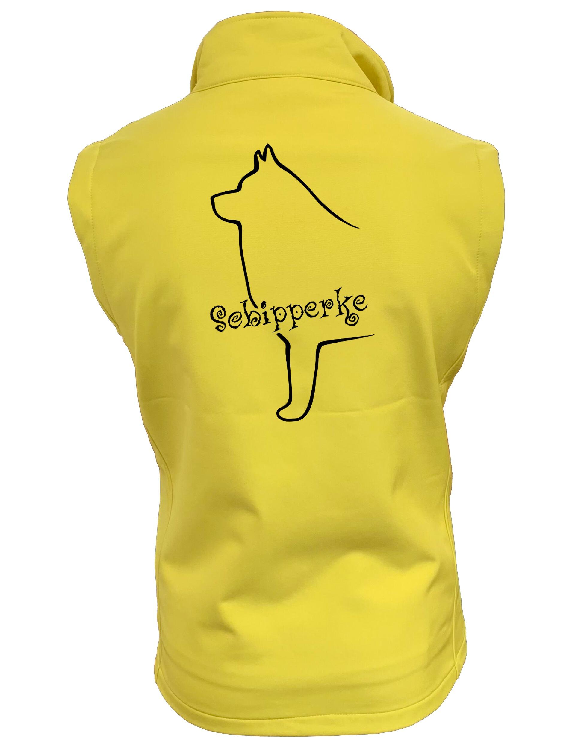 Unisex softshell jacket featuring exclusive Schipperke design, water-resistant material, and fleece lining for warmth.
