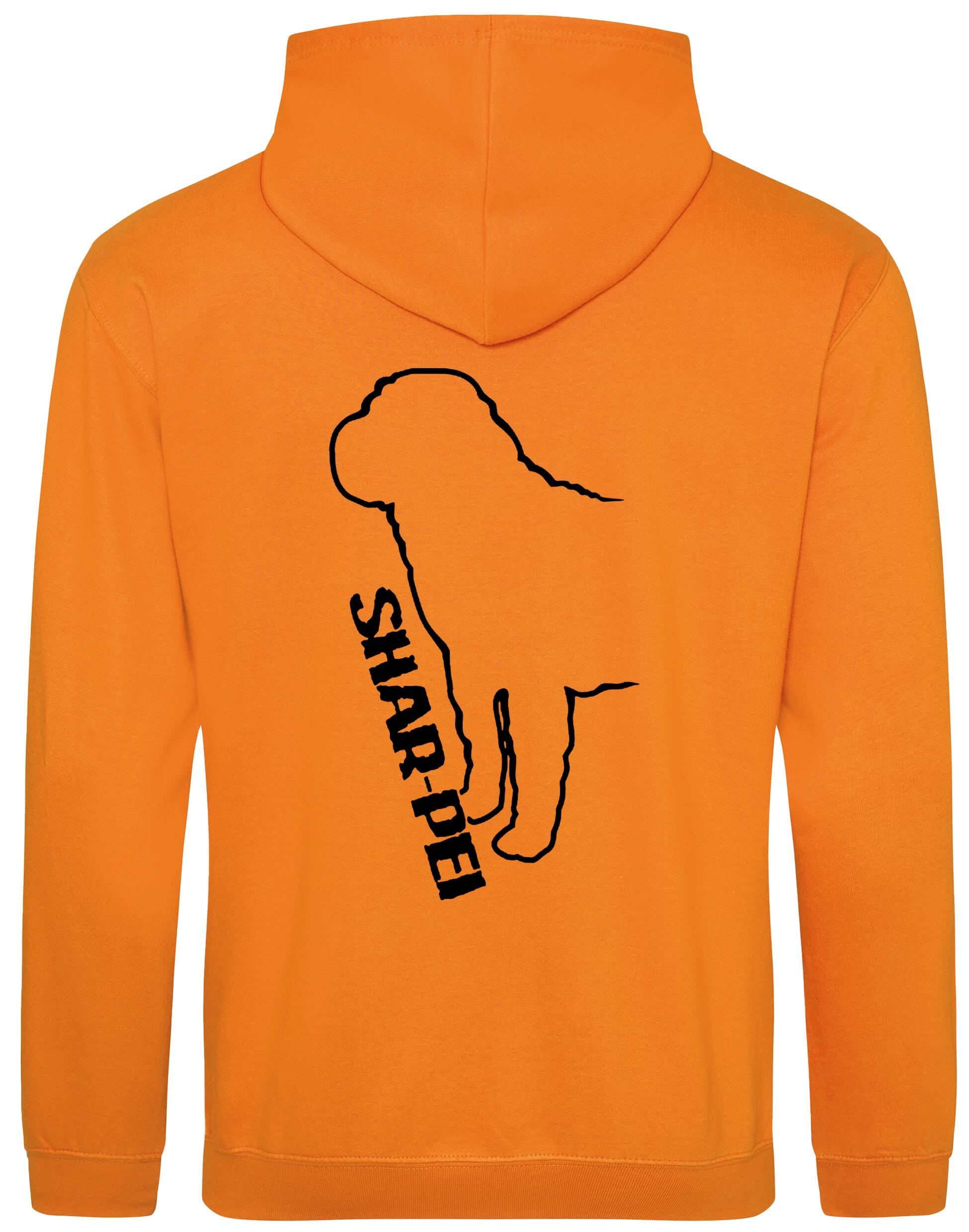 Shar Pei Design Pullover Hoodie featuring exclusive breed artwork, double-fabric hood, and kangaroo pocket.