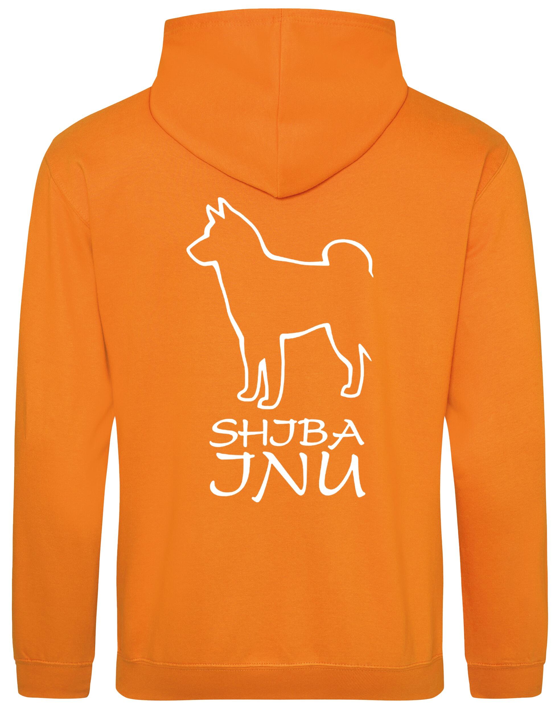 Heavy-blend pullover hoodie with exclusive Shiba Inu artwork on the back and paw prints on the front, featuring a kangaroo pouch pocket and double-fabric hood – ideal for dog lovers seeking comfort, warmth, and breed pride.