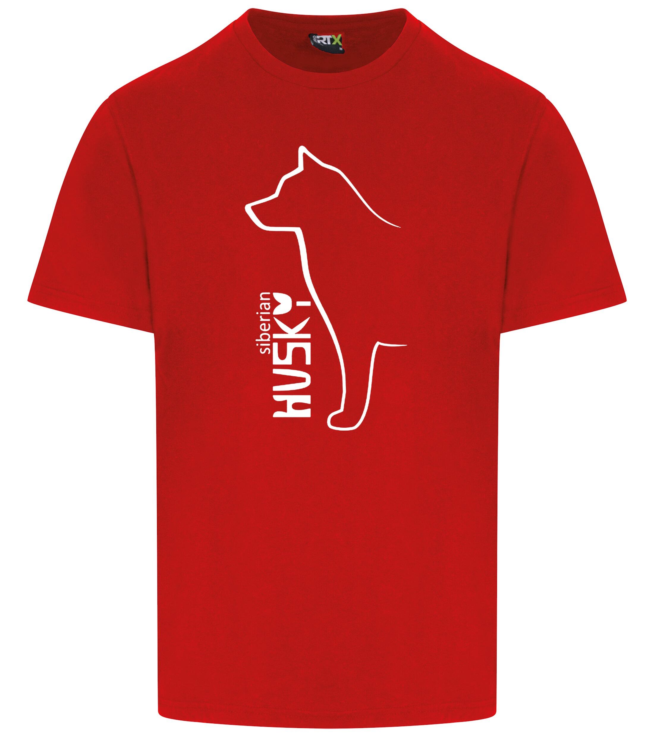 Unisex roundneck T-shirt featuring exclusive Siberian Husky artwork on the front, made from lightweight breathable cotton with a relaxed fit—ideal for dog lovers, casual outings, and breed events.