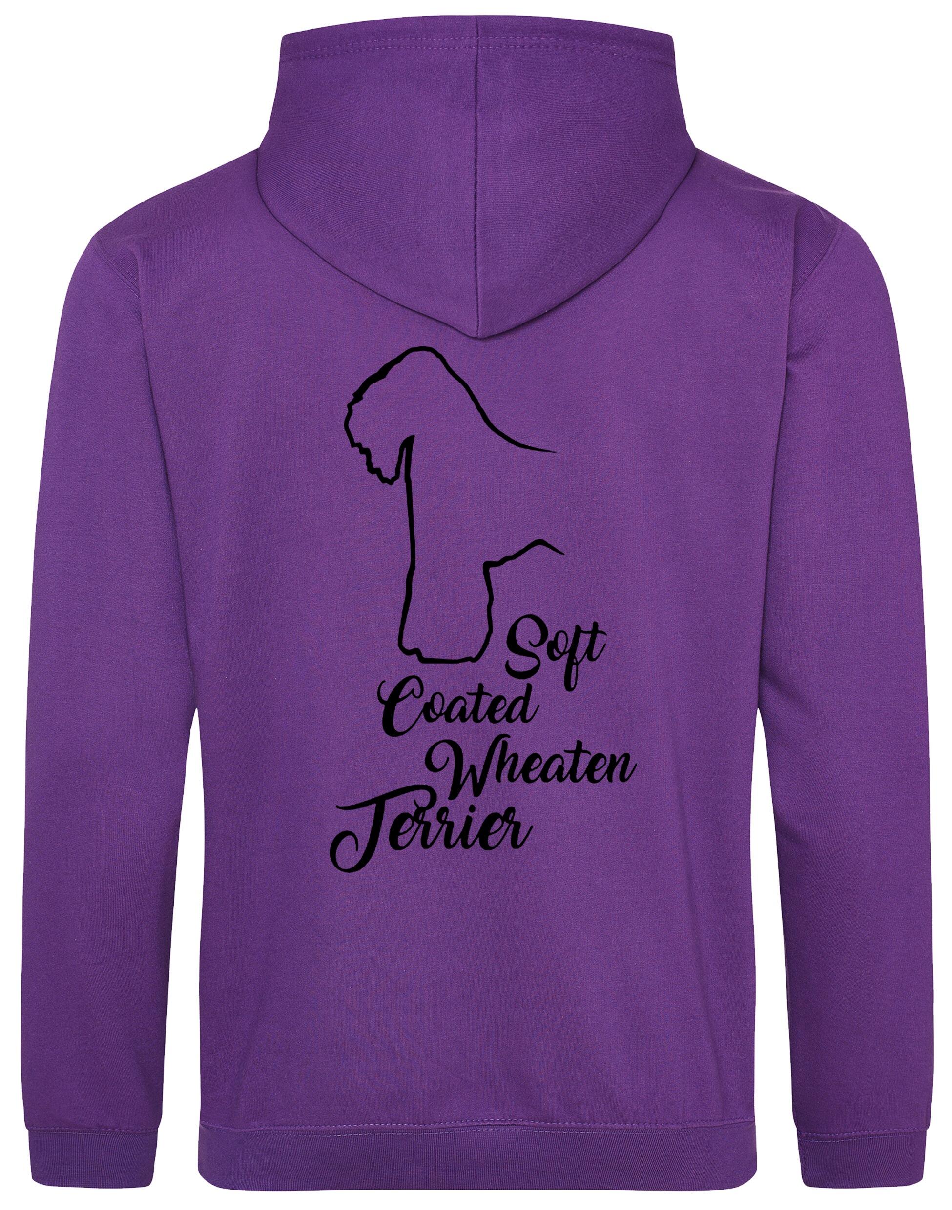 Soft Coated Wheaten Terrier pullover hoodie with exclusive breed artwork and customisable name or kennel details