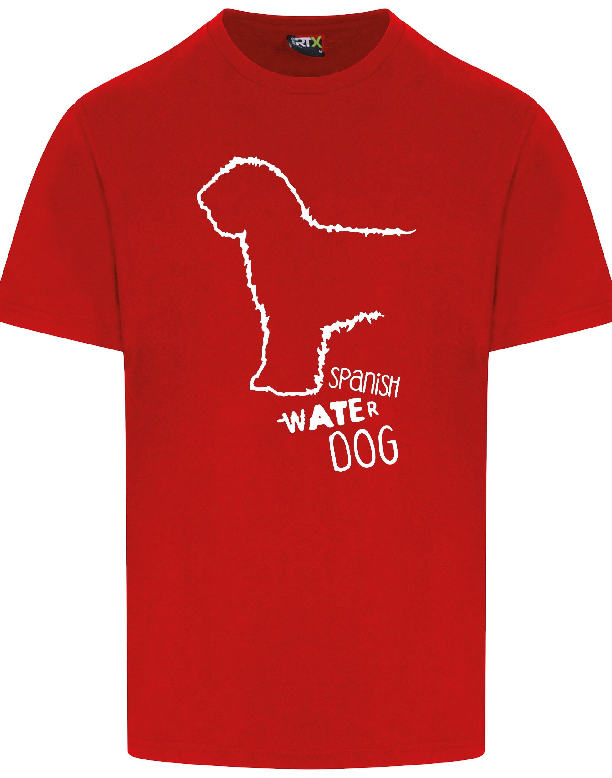 Unisex Roundneck T-shirt with Spanish Water Dog design printed on the front. Features a relaxed fit, classic neckline, and lightweight cotton for everyday comfort and style. Ideal for breed lovers and casual wear.