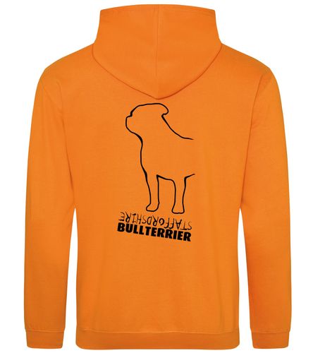 Unisex Staffordshire Bullterrier Pullover Hoodie Orange Crush (Black)