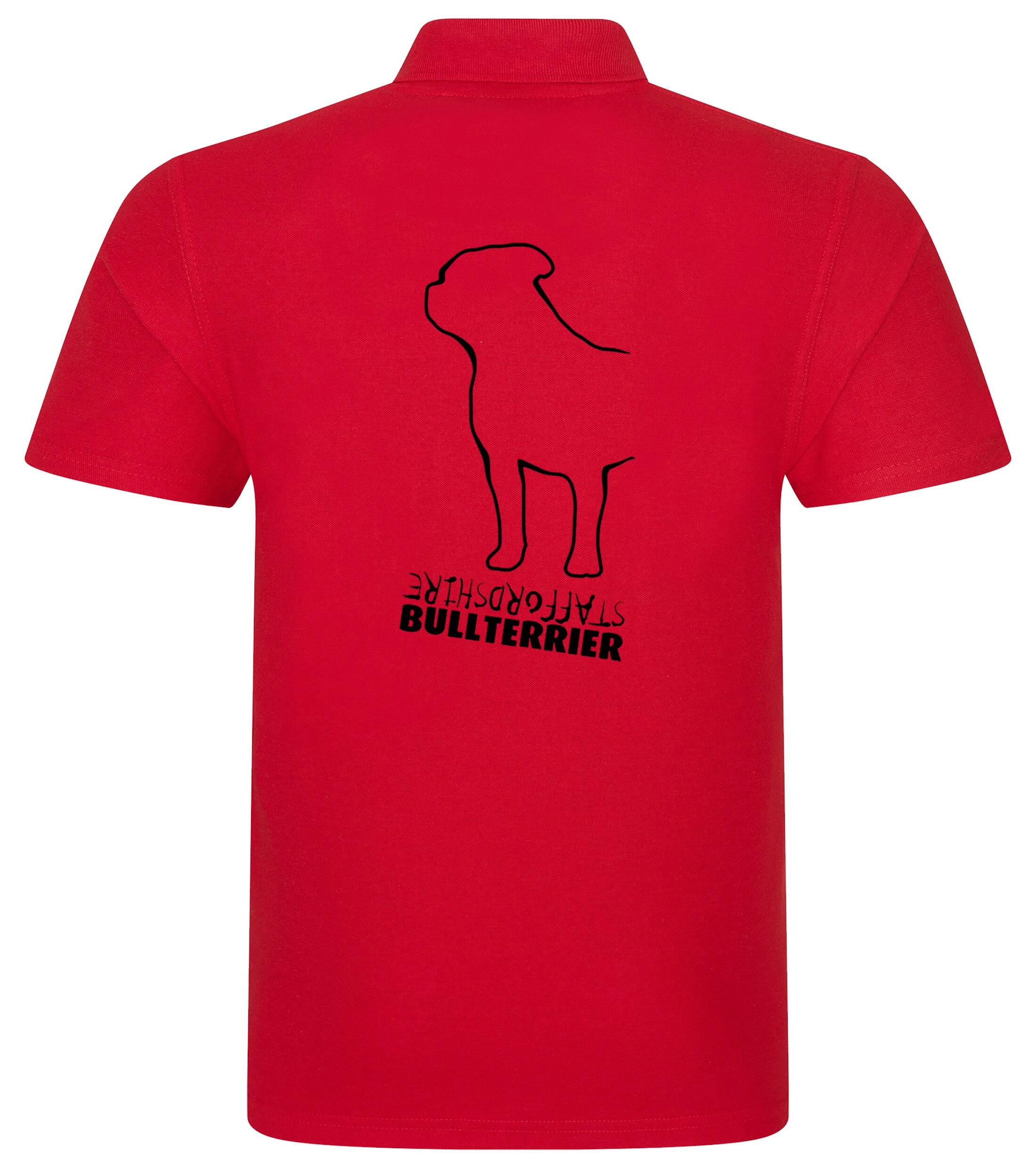 Unisex Staffordshire Bullterrier Polo Shirt Red (Black)