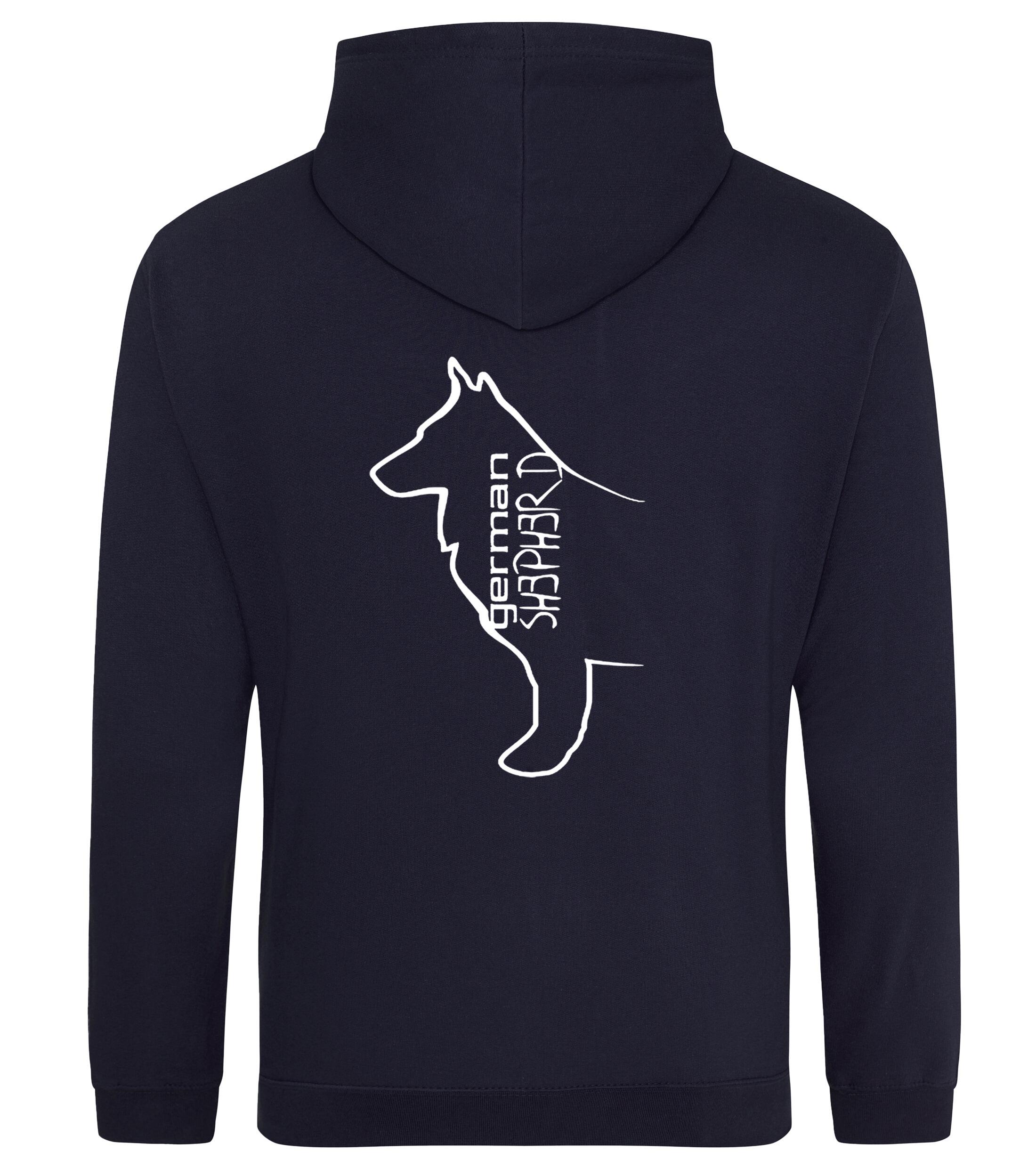 Unisex German Shepherd Pullover Hoodie French Navy (White)