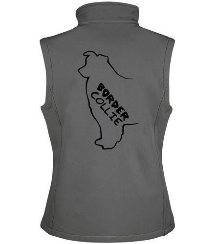 Unisex Border Collie Softshell Jacket Charcoal (Black)