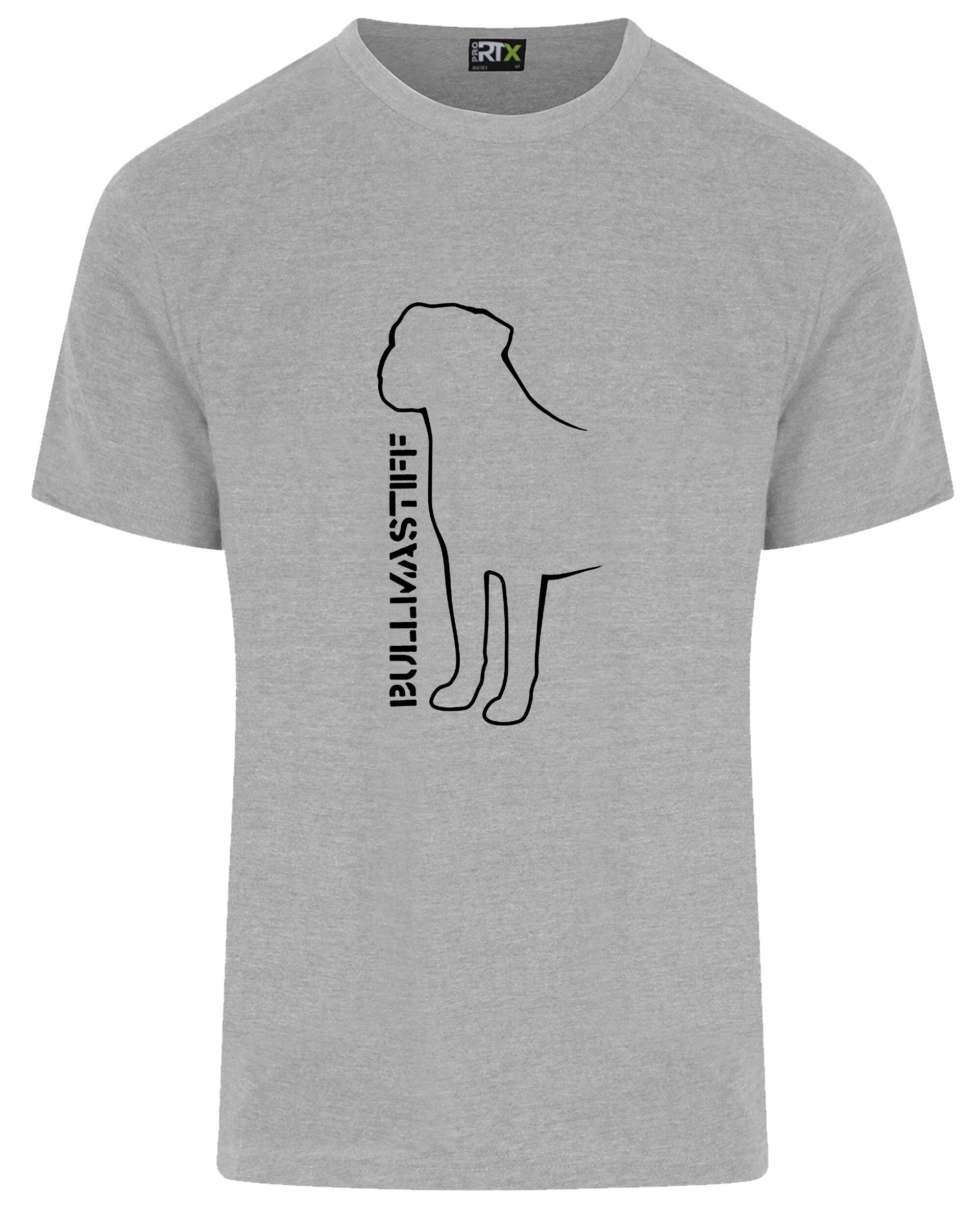 Unisex Bullmastiff (Standing) T-Shirt Heather Grey (Black)