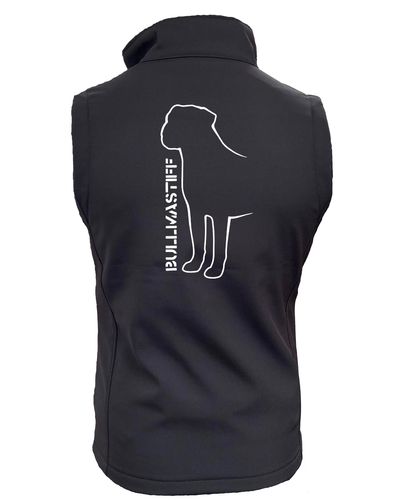 Unisex Bullmastiff (Standing) Softshell Jacket Black (White)