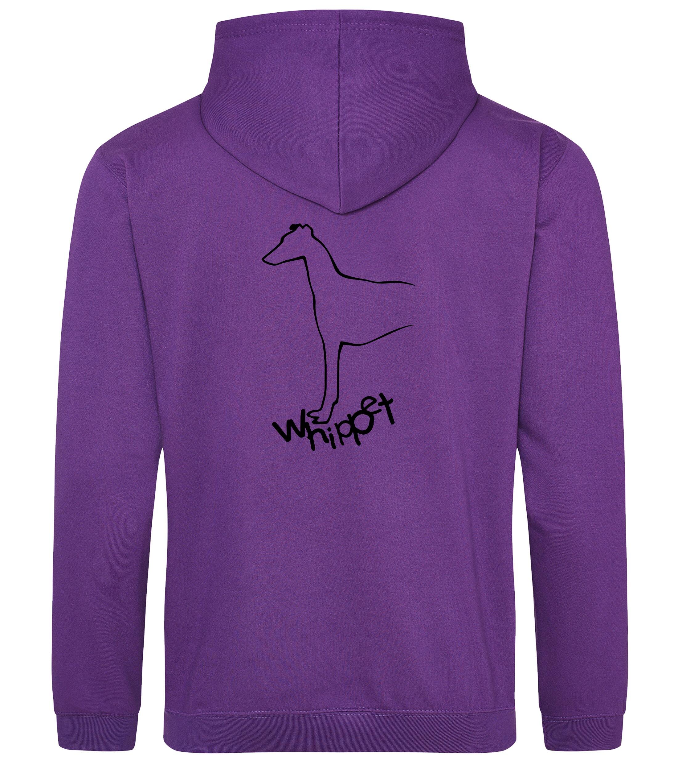 Unisex Whippet Pullover Hoodie Purple (Black)