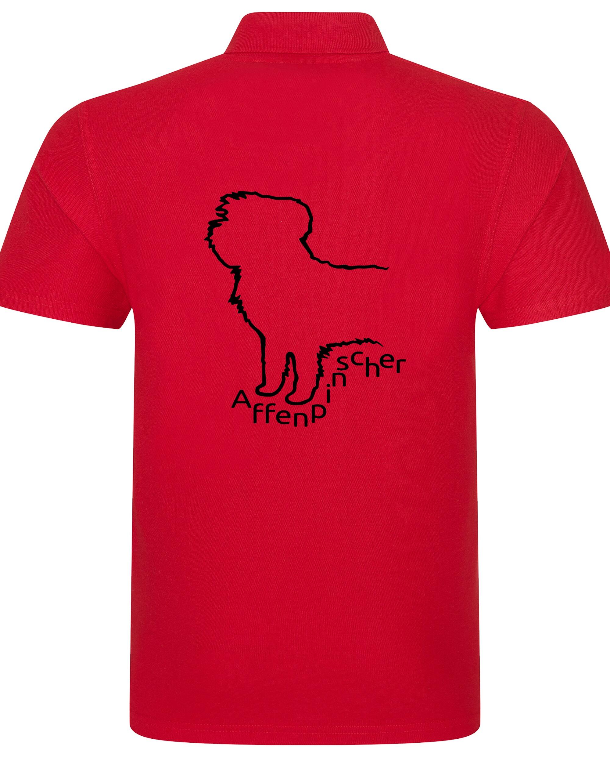 Unisex Affenpinscher Polo Shirt Red (Black)