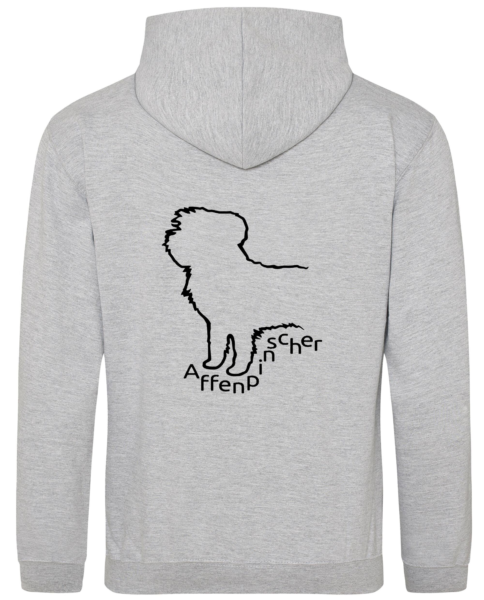Unisex Affenpinscher Pullover Hoodie Heather Grey (Black)