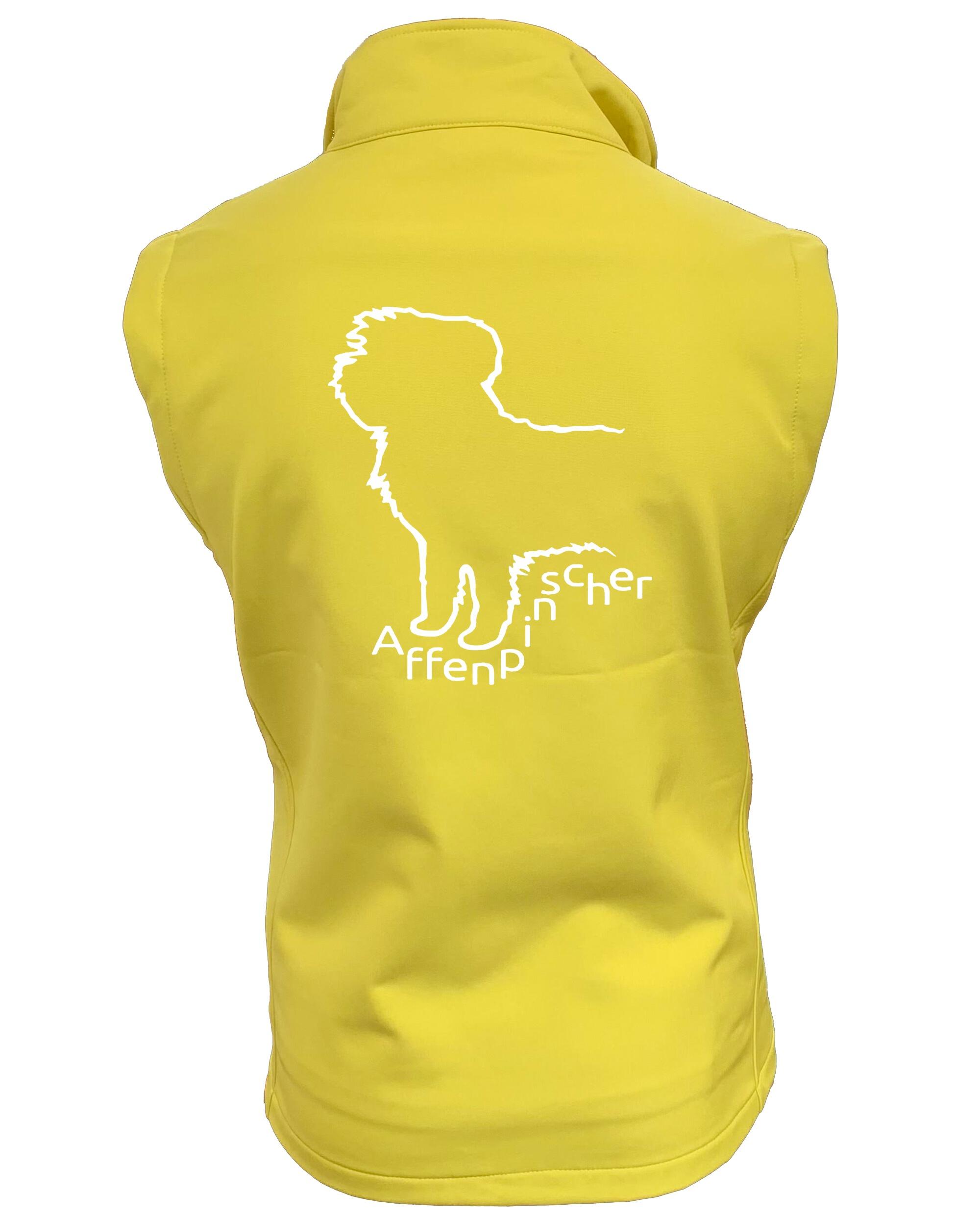 Female Affenpinscher Softshell Gilet Yellow (White)