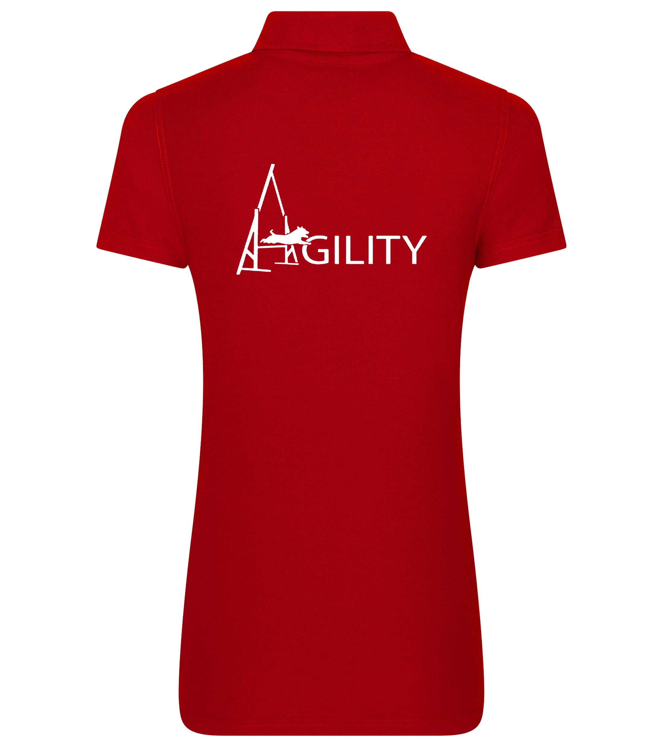 Female Agility Polo Shirt Red (White)